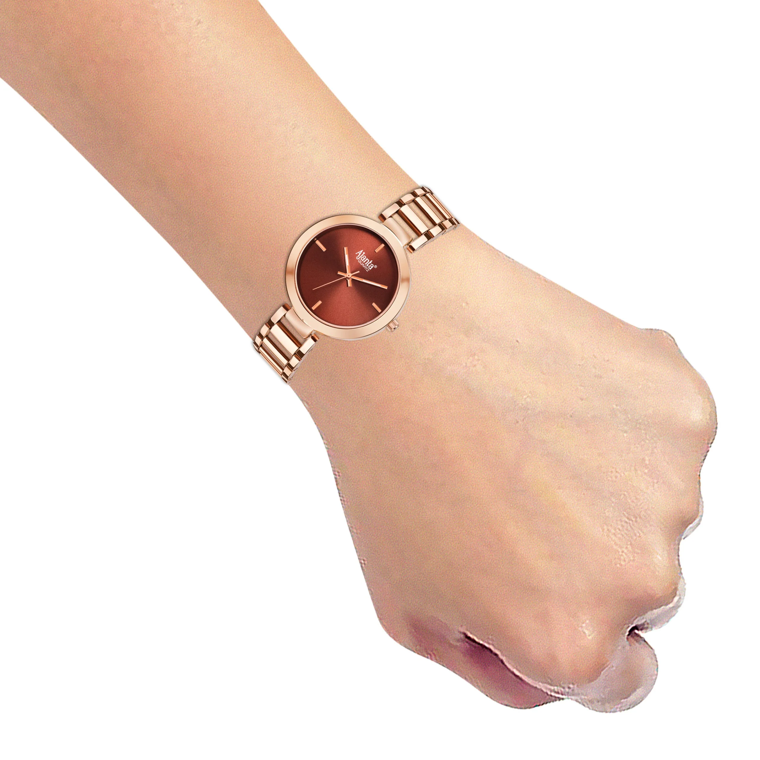 Stellar Brown Dial Rose Gold-Tone Stainless Steel Bracelet - Image 6