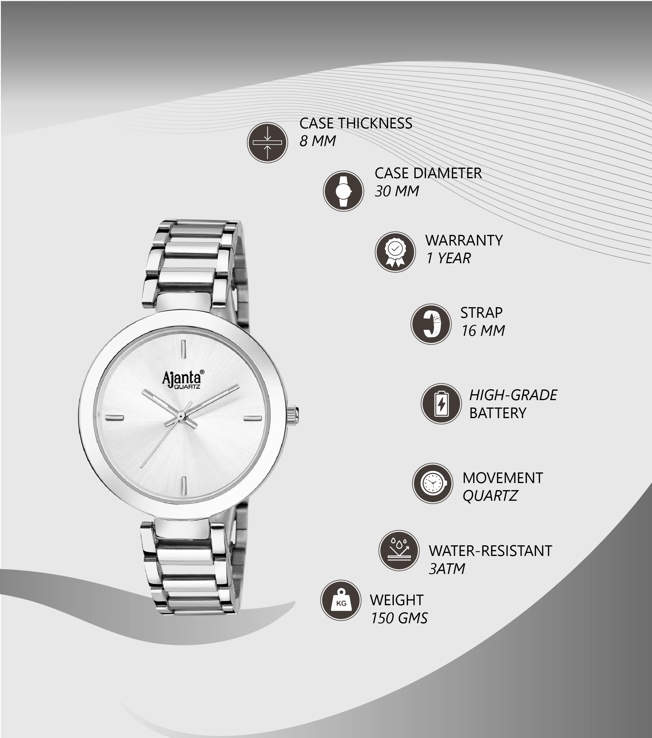 Stellar Silver Dial Gold-Tone Stainless Steel Bracelet - Image 4