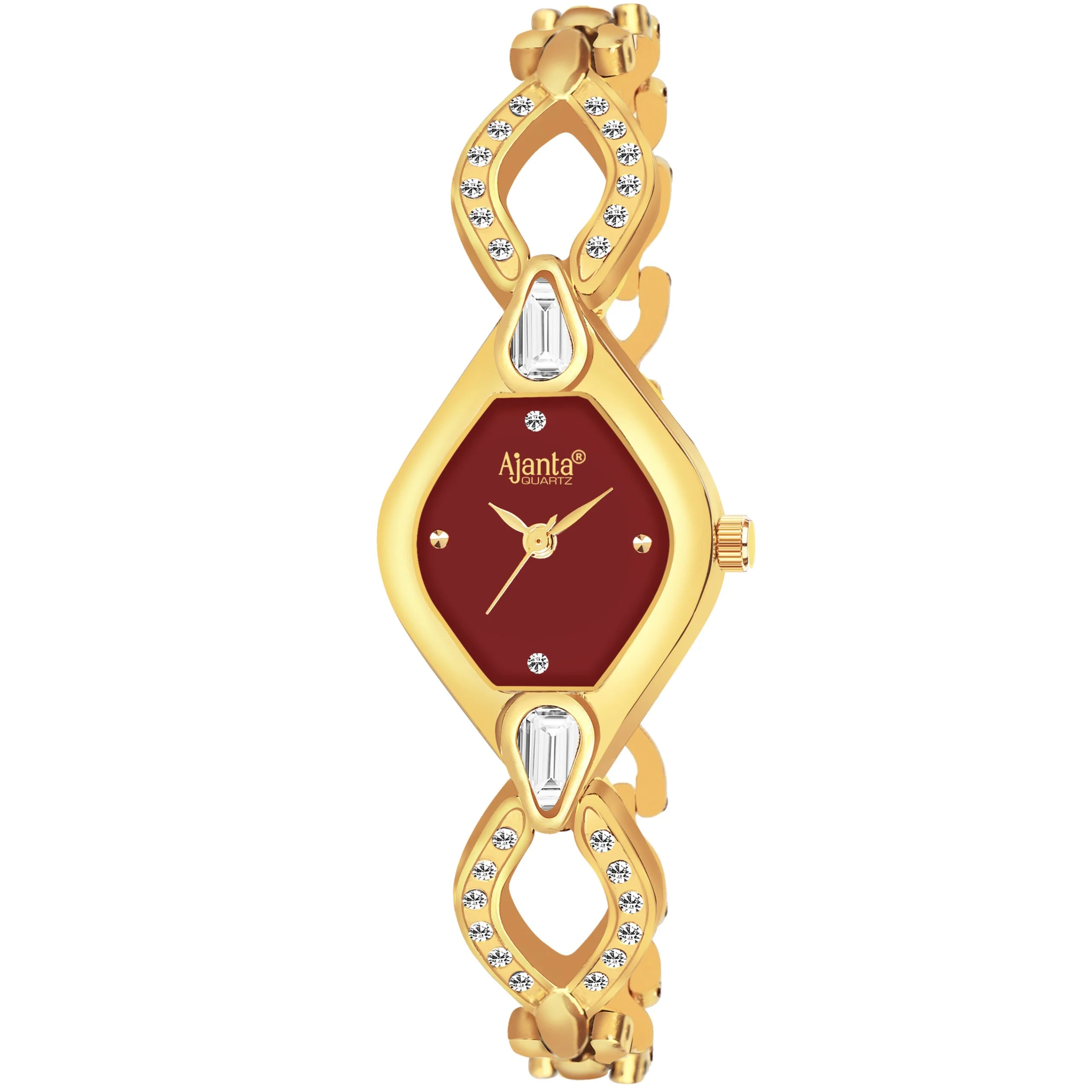 Ammarra Maroon Dial Gold-Tone Bracelet - Image 3