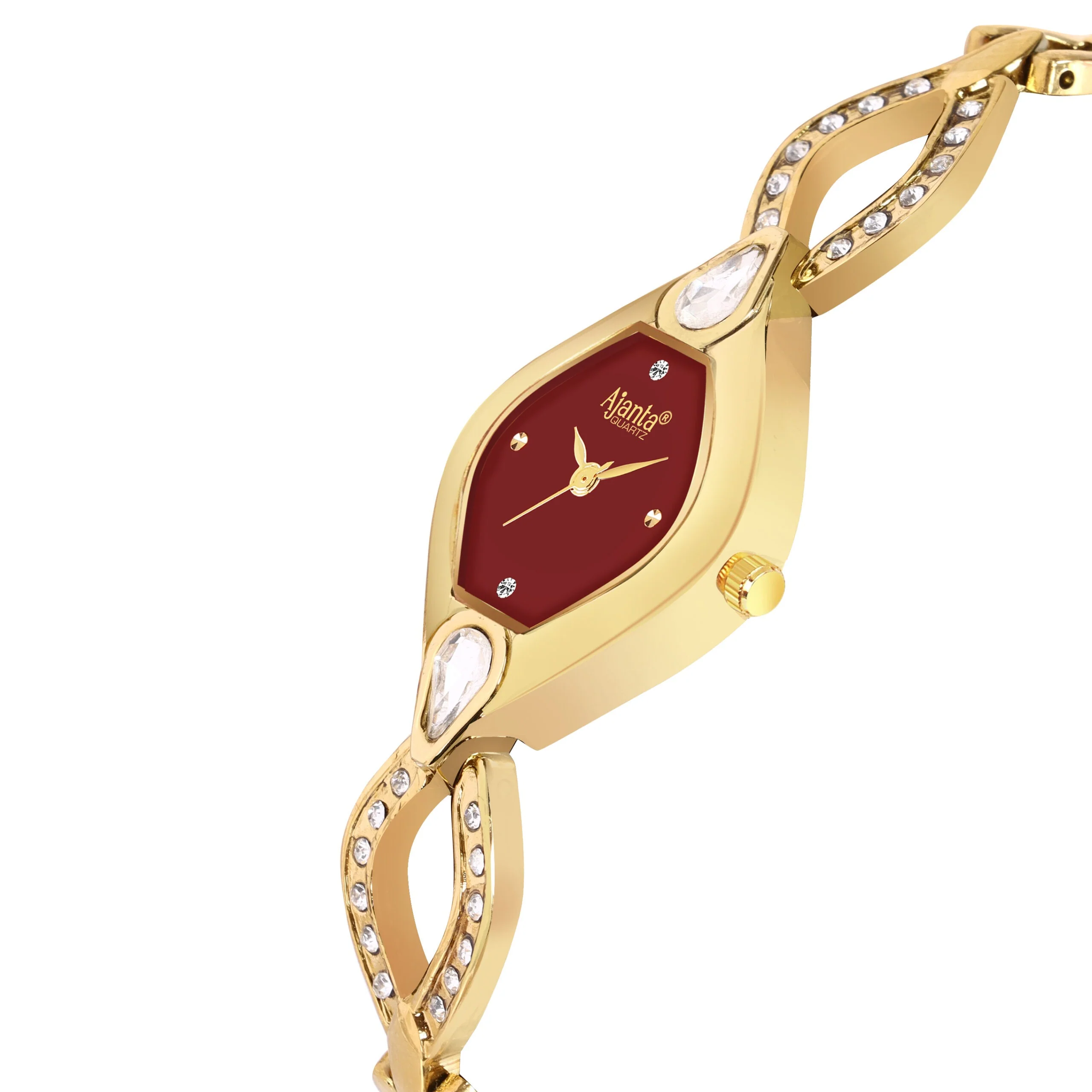 Ammarra Maroon Dial Gold-Tone Bracelet - Image 5