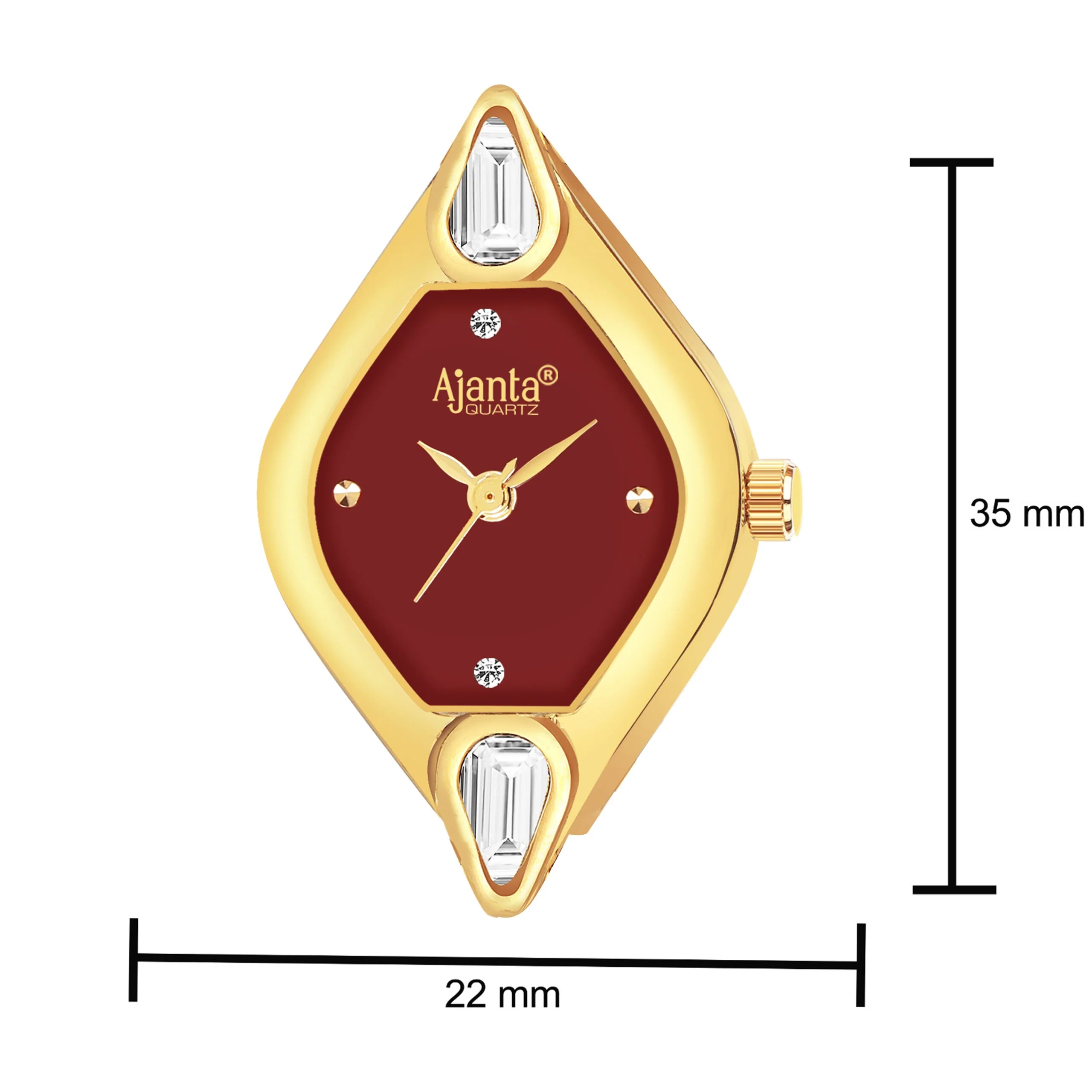 Ammarra Maroon Dial Gold-Tone Bracelet - Image 6