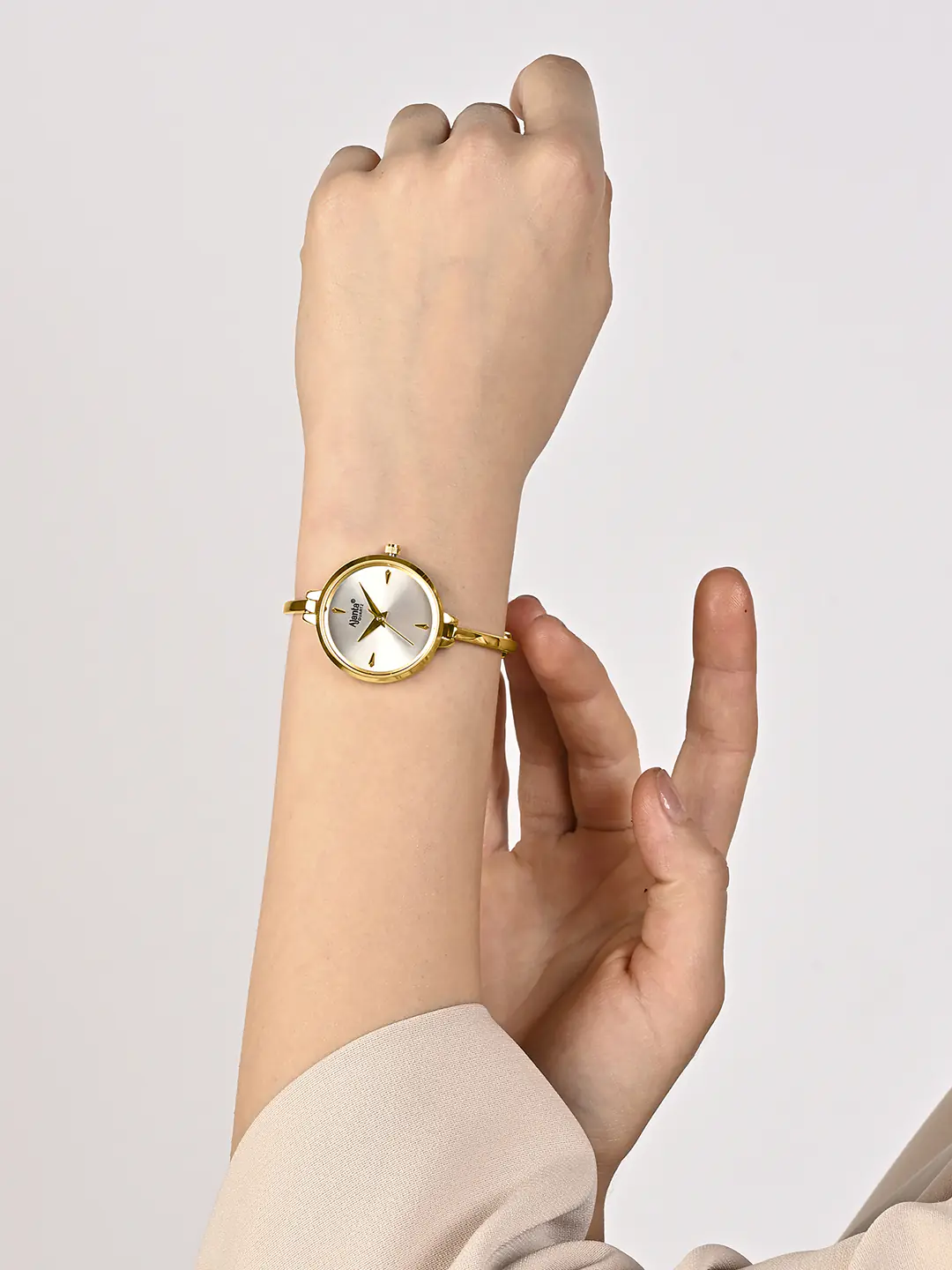 Sole' Silver Sunray Dial Gold-Tone Bracelet - Image 2