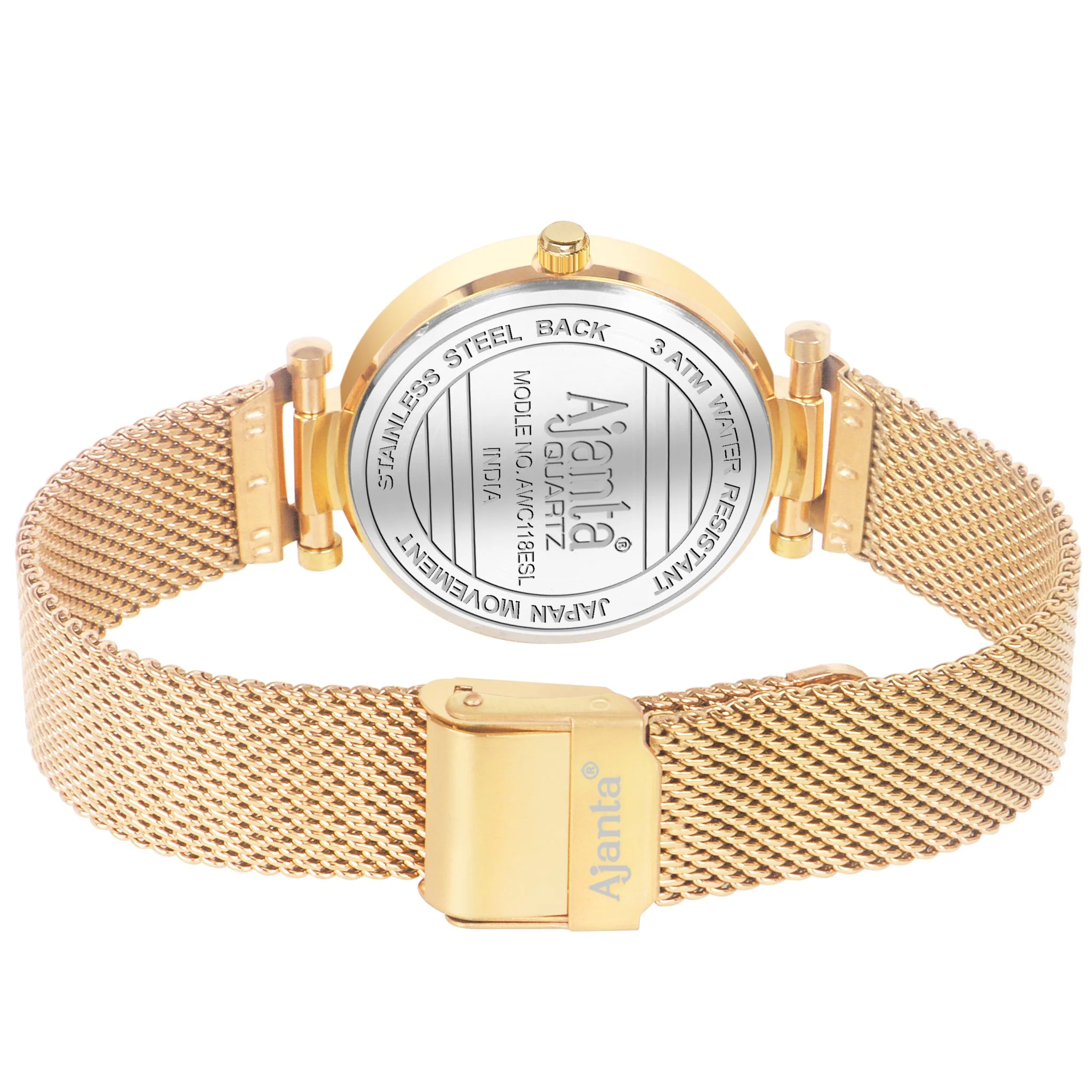 Flaire Silver Dial Gold-Tone Mesh Bracelet - Image 7