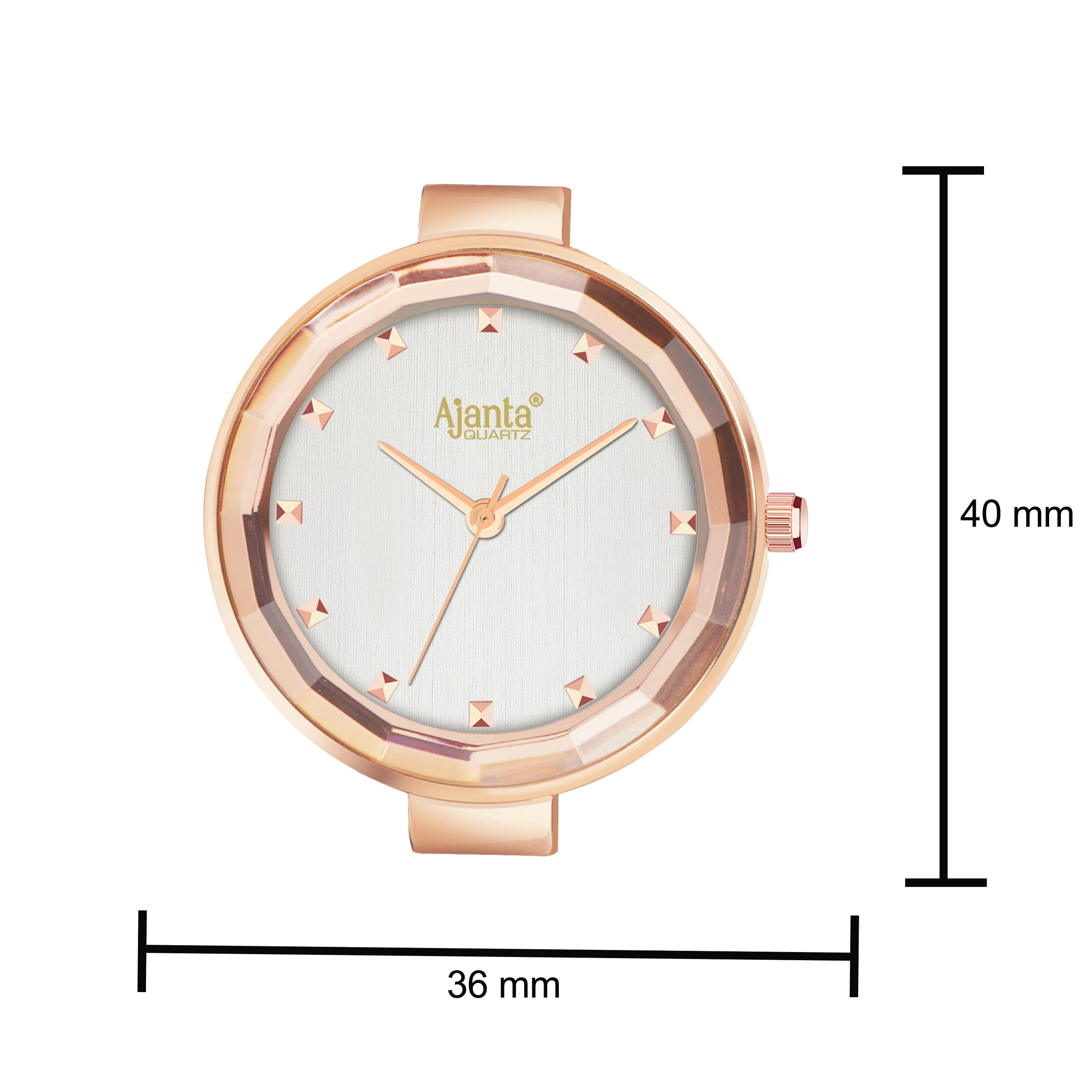 Flaire Silver Dial Rose Gold-Tone Mesh Bracelet - Image 6