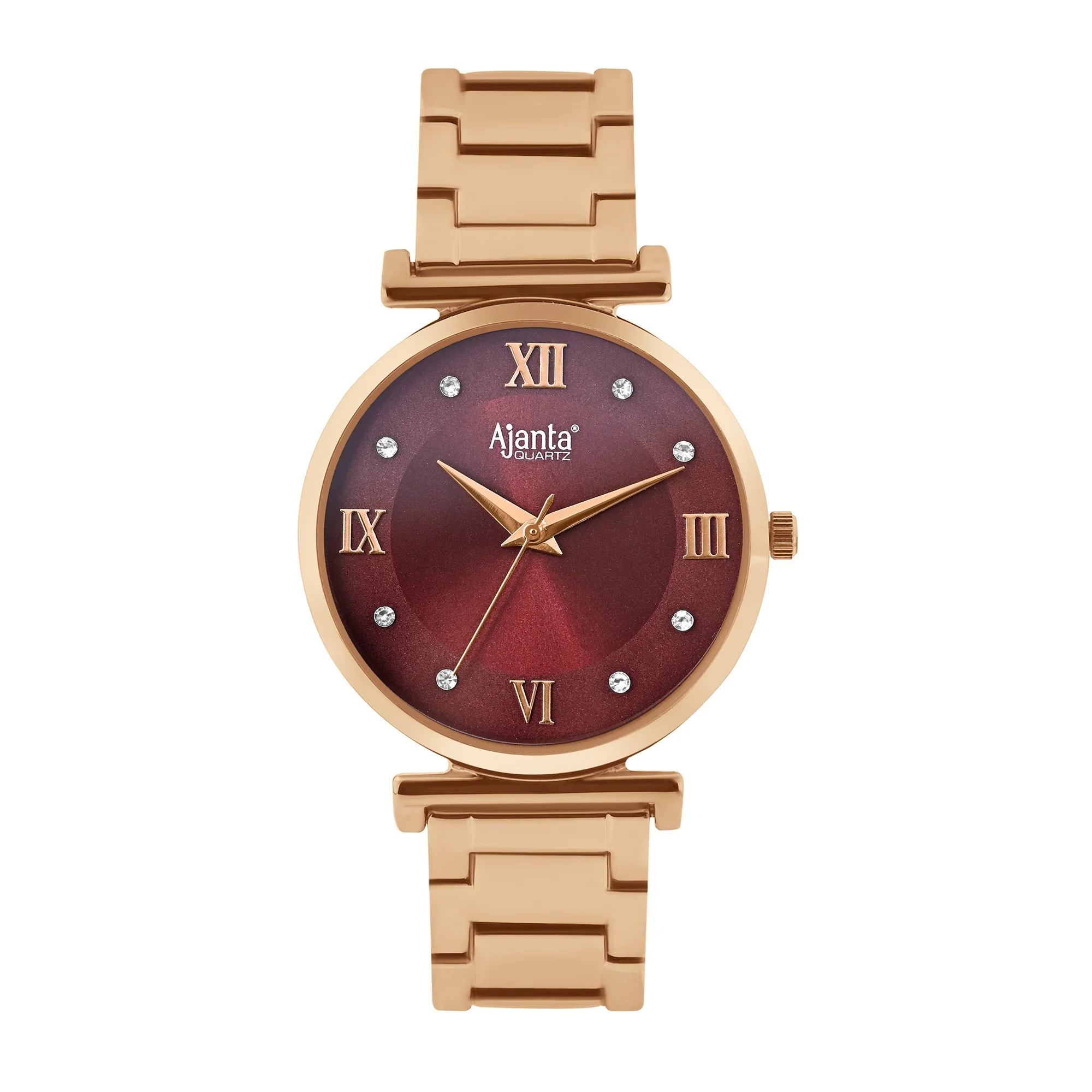 Lushora Maroon Dial Rose Gold-Tone Bracelet - Image 4