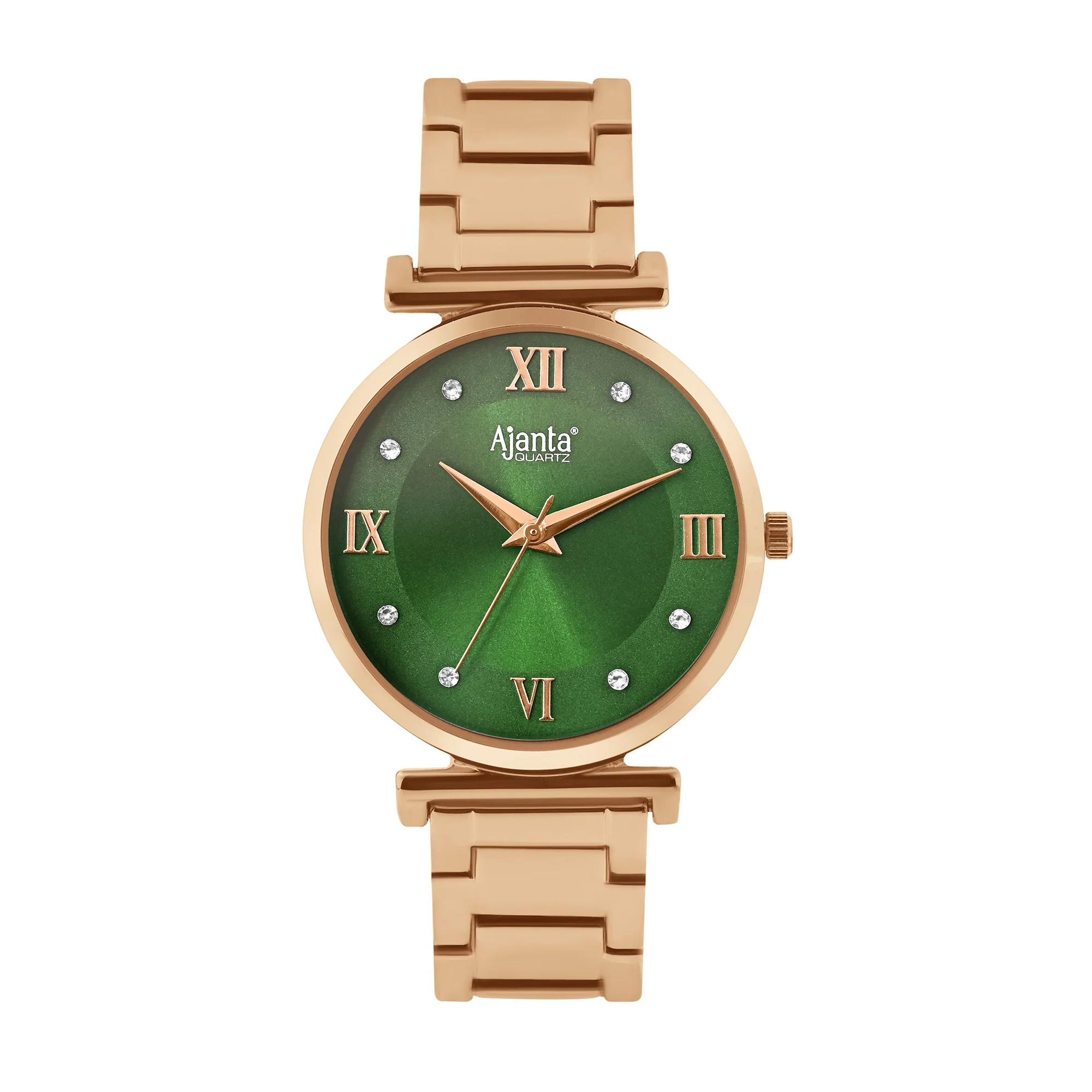 Lushora Green Dial Rose Gold-Tone Bracelet - Image 5