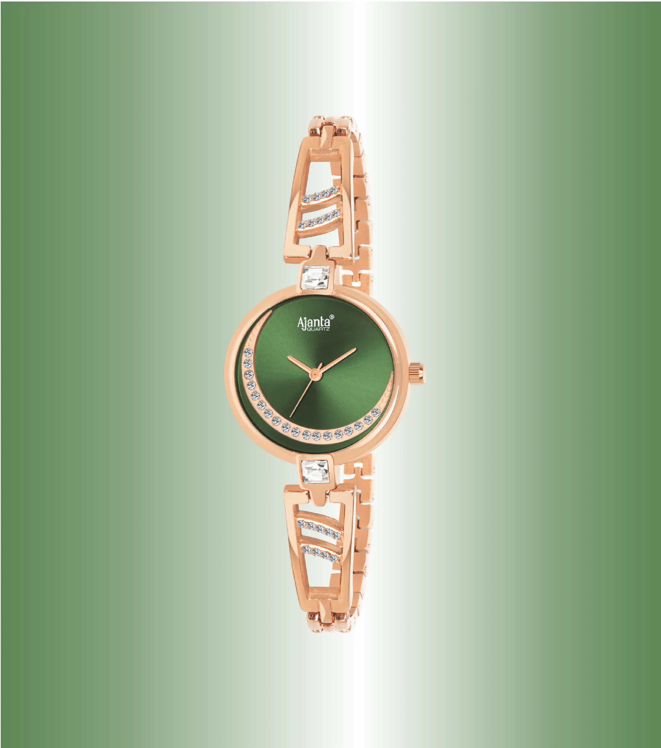 Celestia Green Dial Rose Gold-Tone Bracelet - Image 2