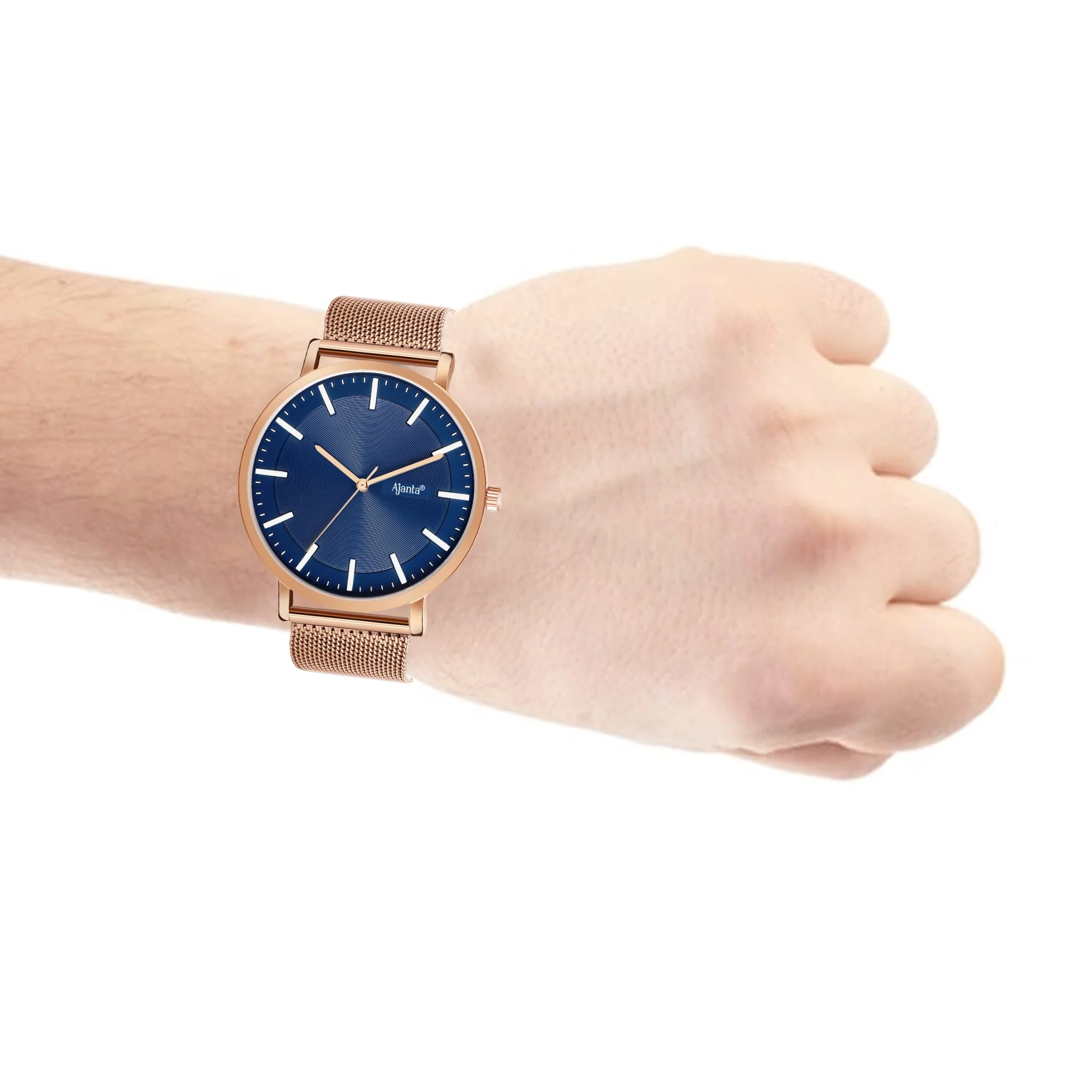 Veyron Blue Dial Rose Gold-Tone Mesh Strap - Image 7