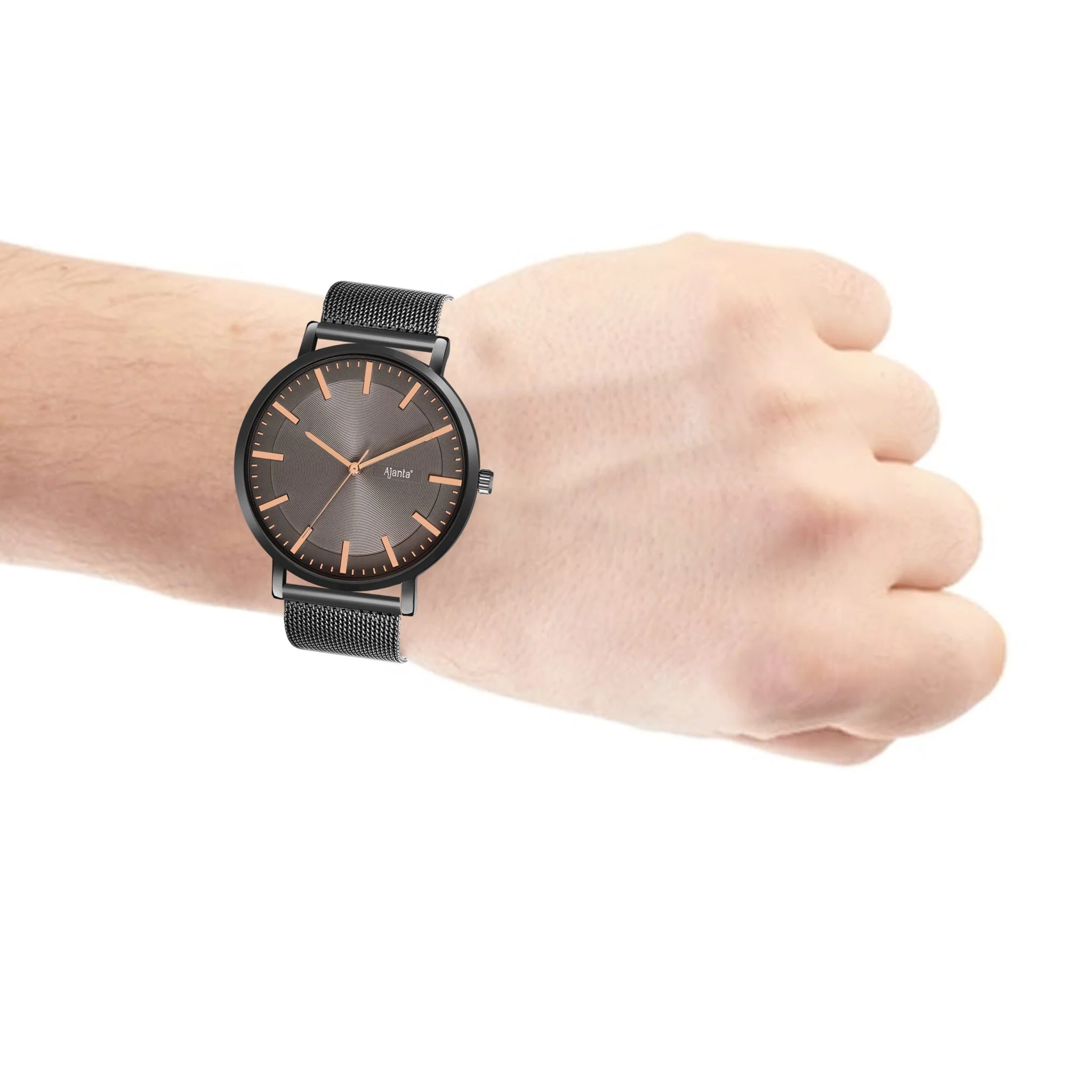 Veyron Gray Dial Black-Tone Mesh Strap - Image 8
