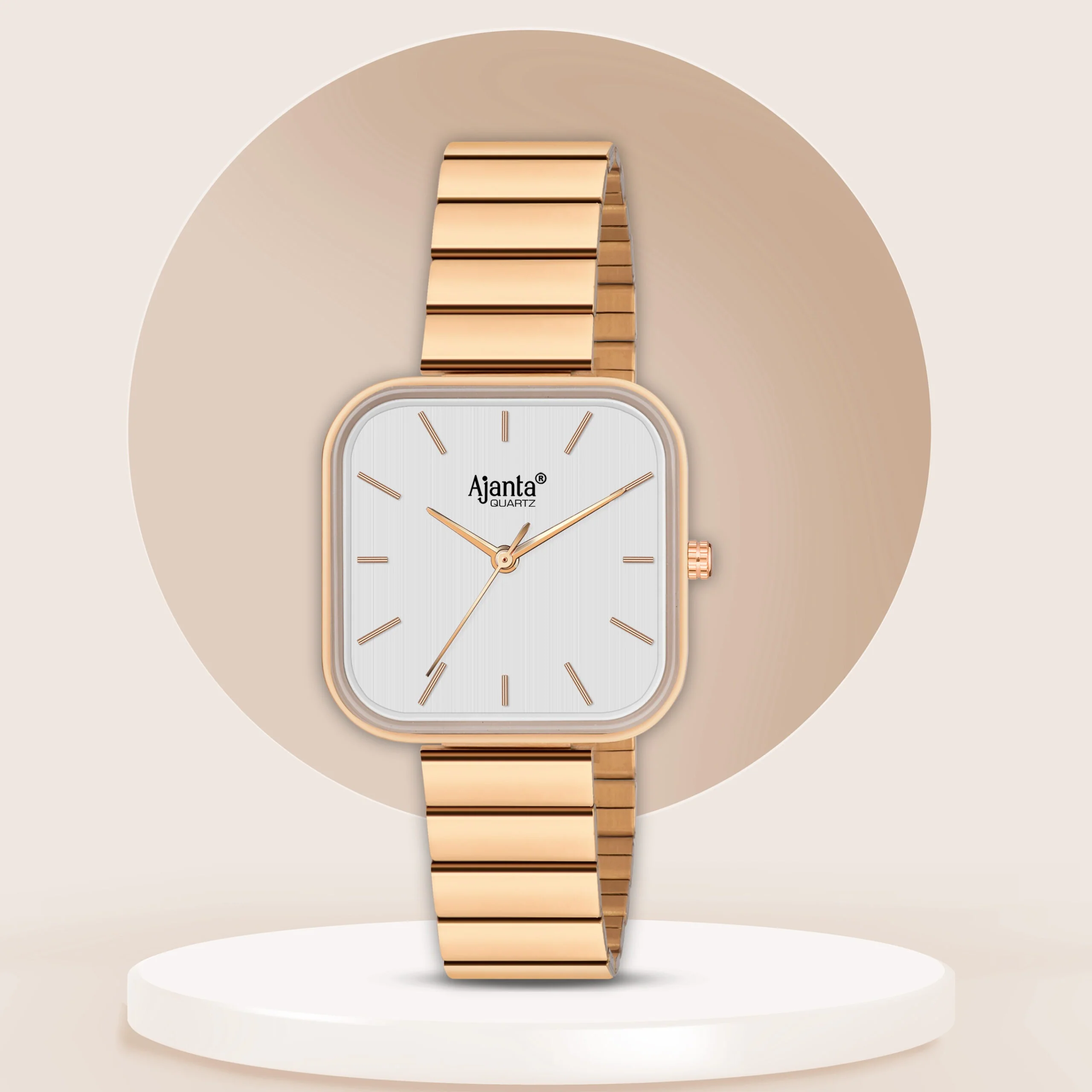 Sorelle Silver Dial Rose Gold-Tone Square Bracelet - Image 3