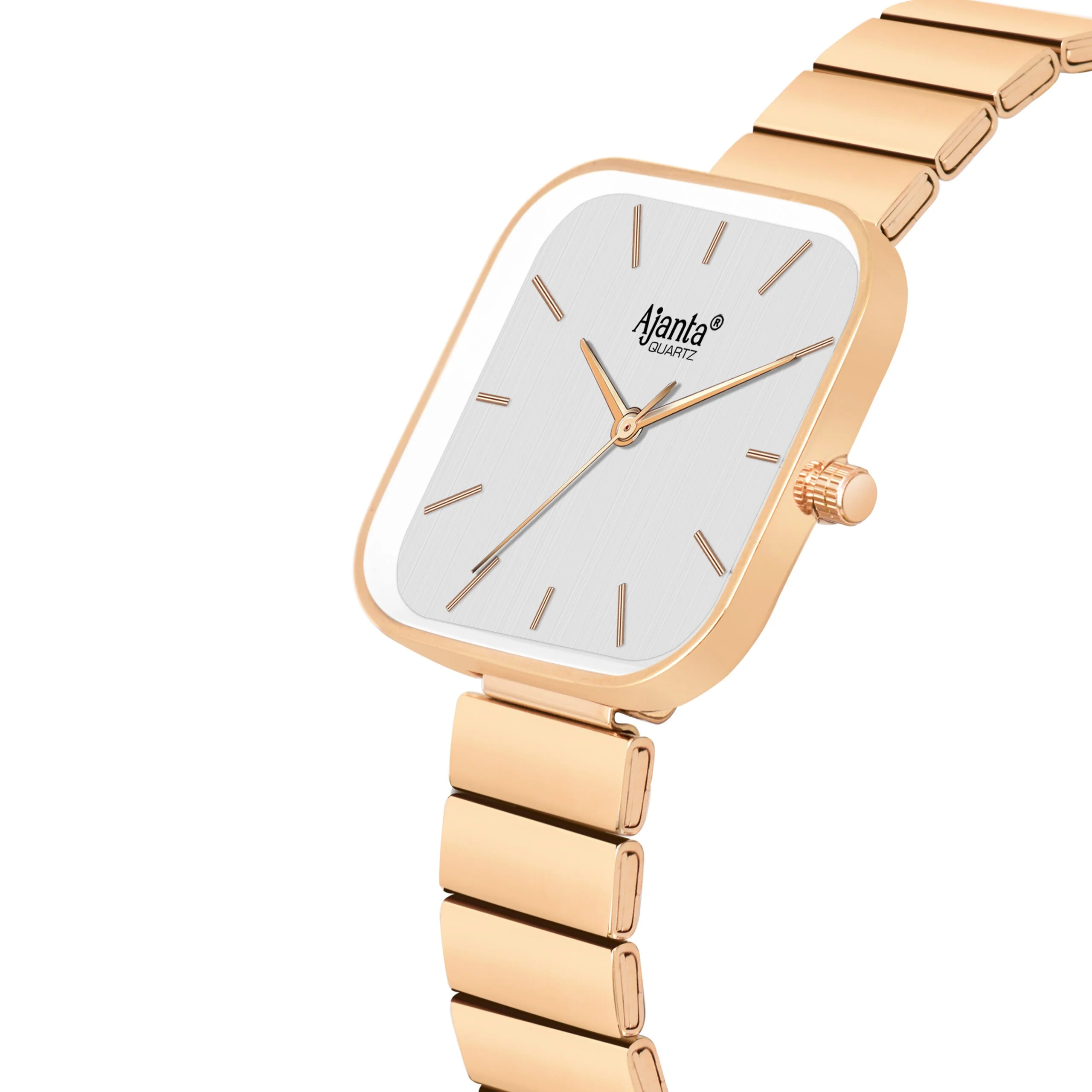 Sorelle Silver Dial Rose Gold-Tone Square Bracelet - Image 5