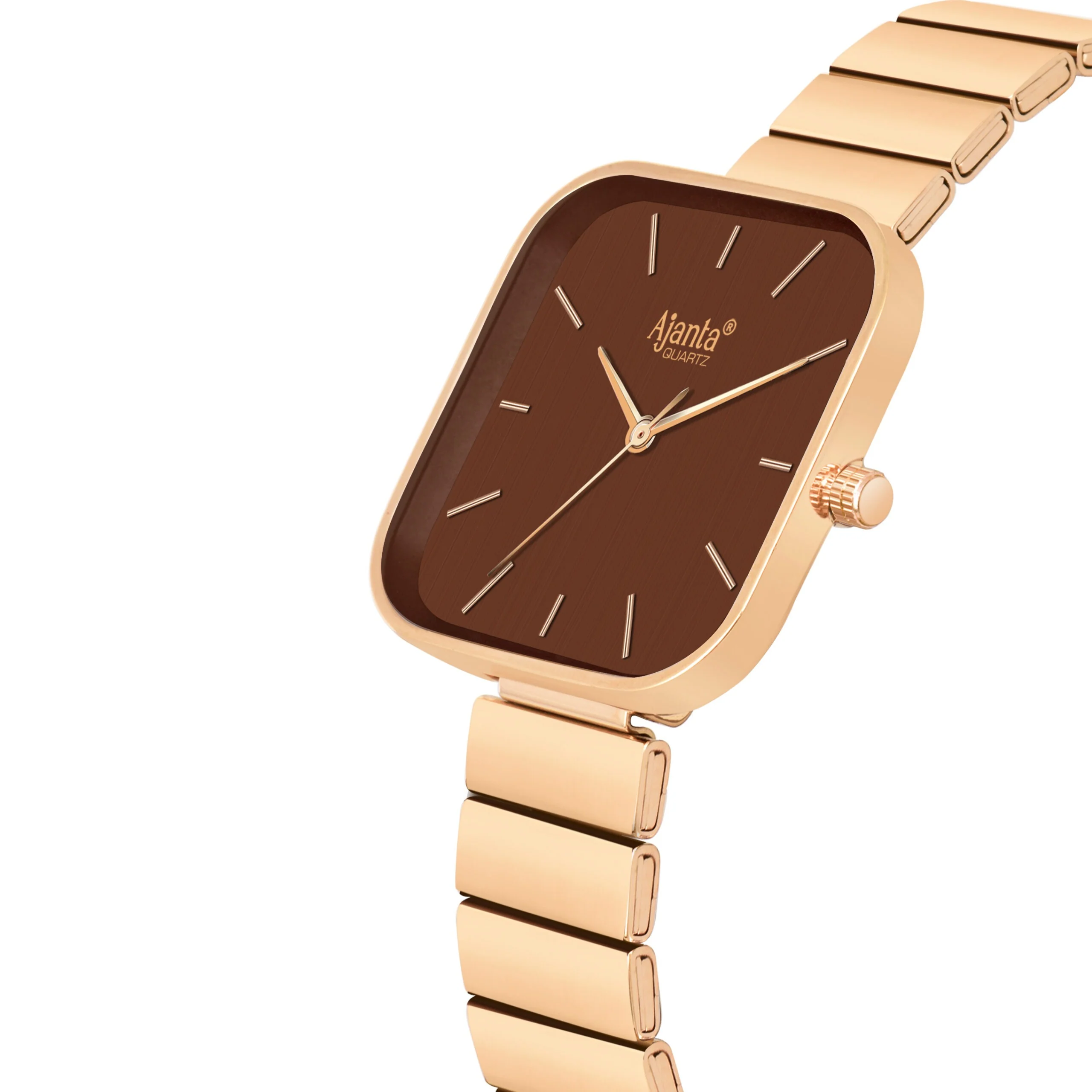 Sorelle Brown Dial Rose Gold-Tone Square Bracelet - Image 6