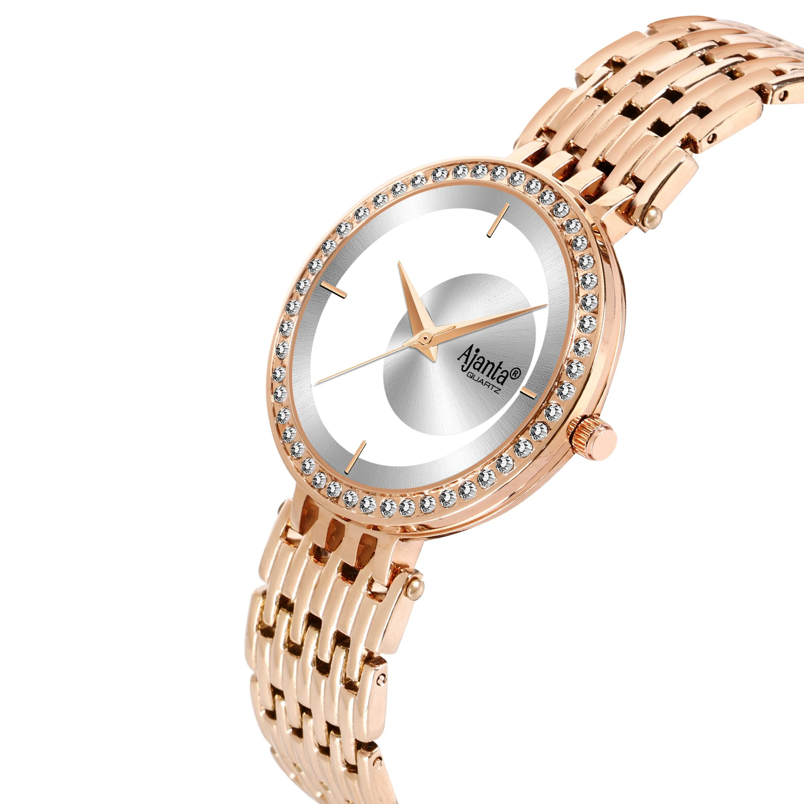 Amoura Silver Dial Rose Gold-Tone Elegant Bracelet Watch - Image 4