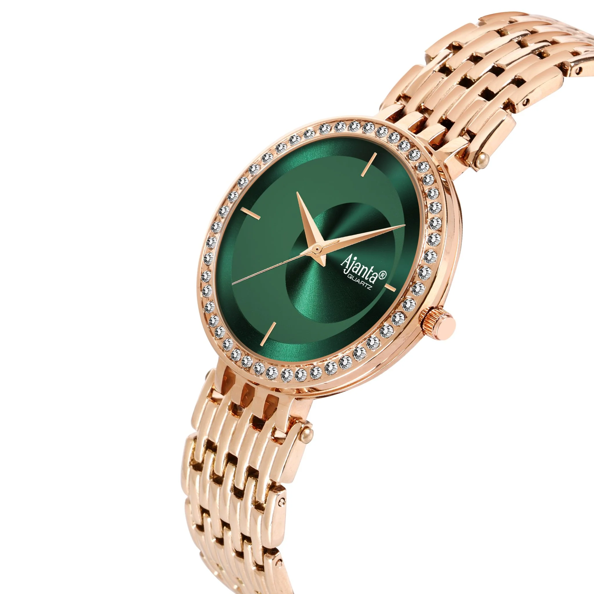 Amoura Green Dial Rose Gold-Tone Elegant Bracelet Watch - Image 5