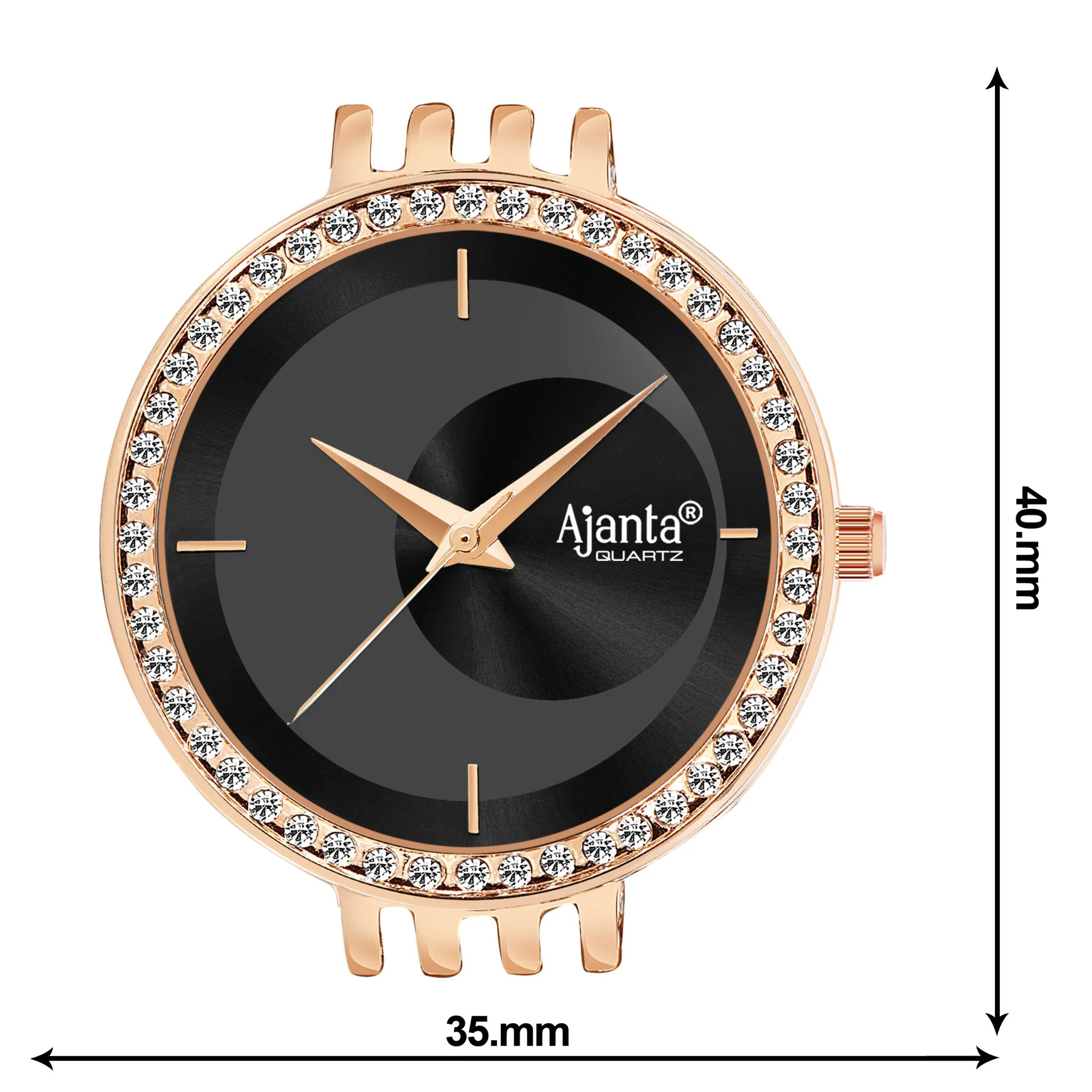 Amoura Black Dial Rose Gold-Tone Case Black Strap - Image 7