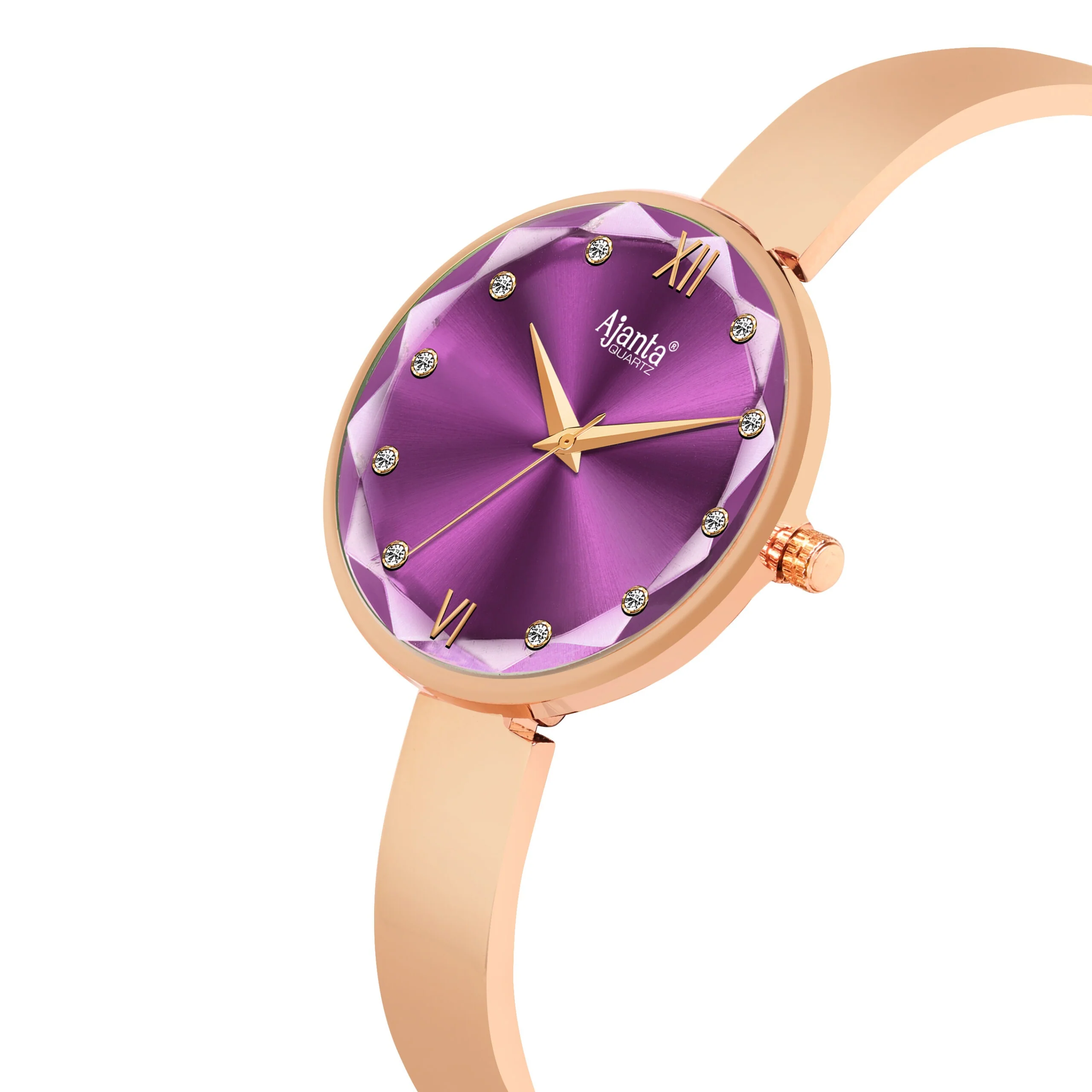 Veloura Purple Dial Rose Gold-Tone Watch & Bracelet Set for Women - Image 8