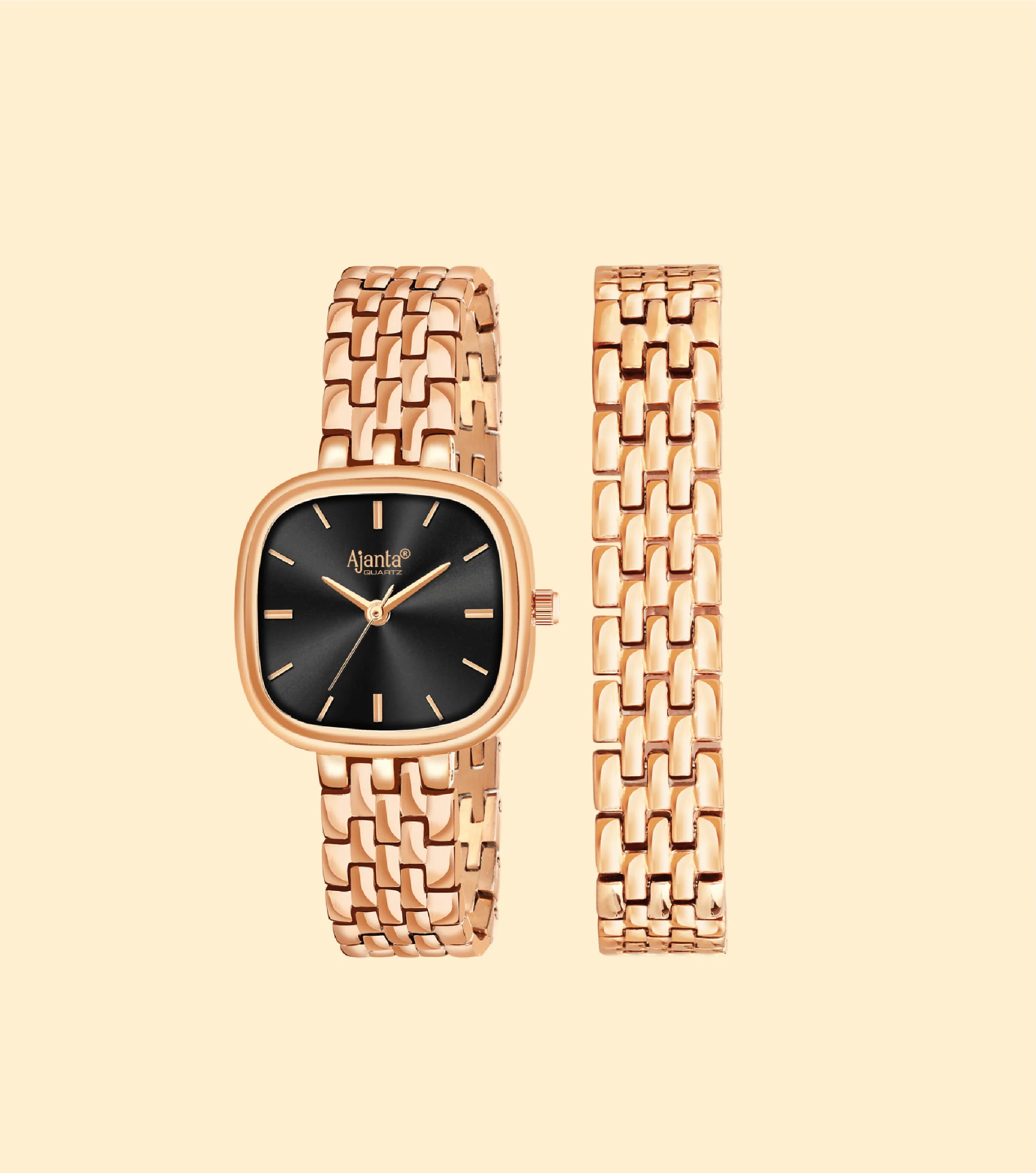 Starlé Black Dial Rose Gold-Tone Bracelet Set - Image 3