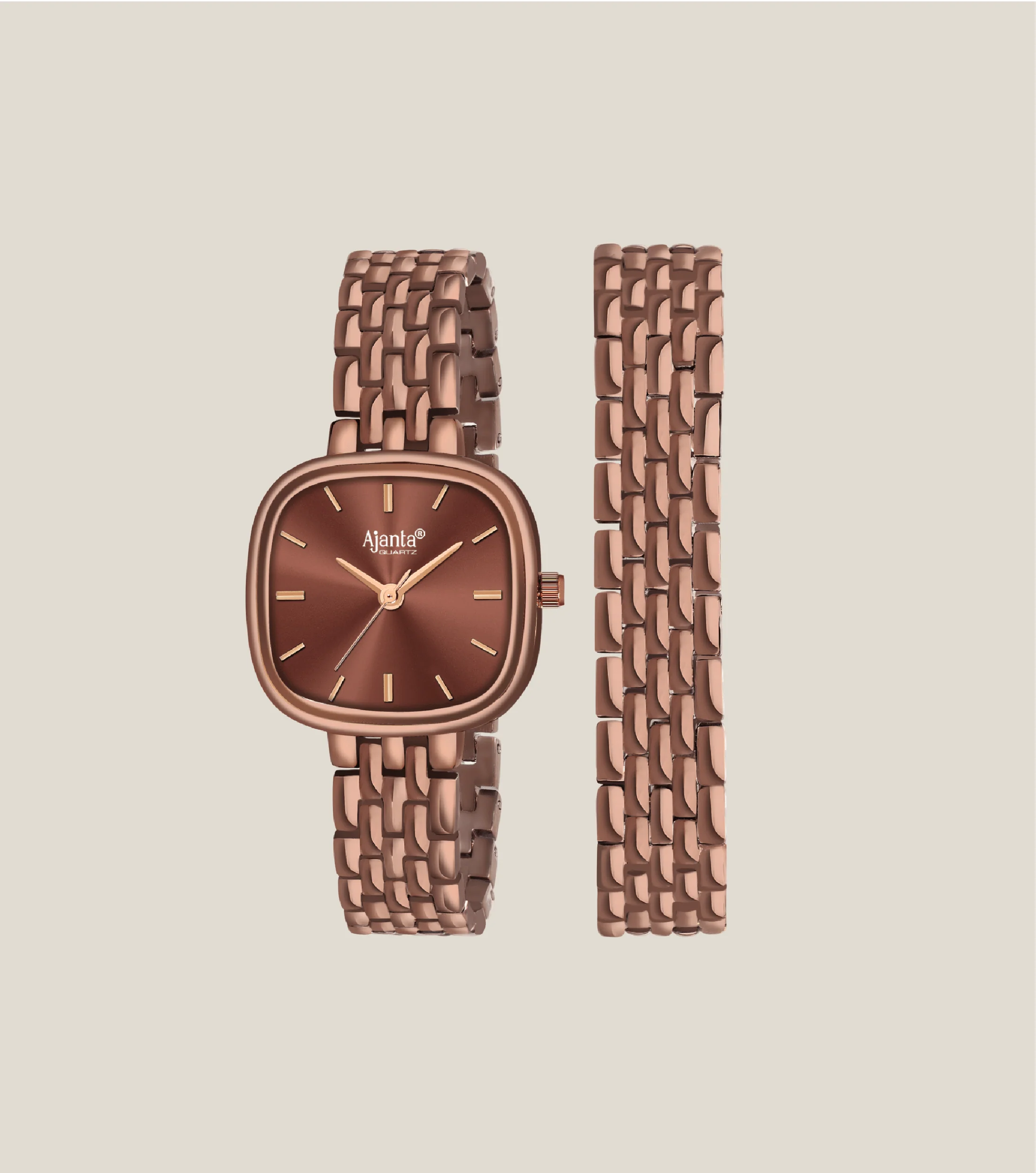 Starlé Brown Dial Brown-Tone Bracelet Set - Image 3