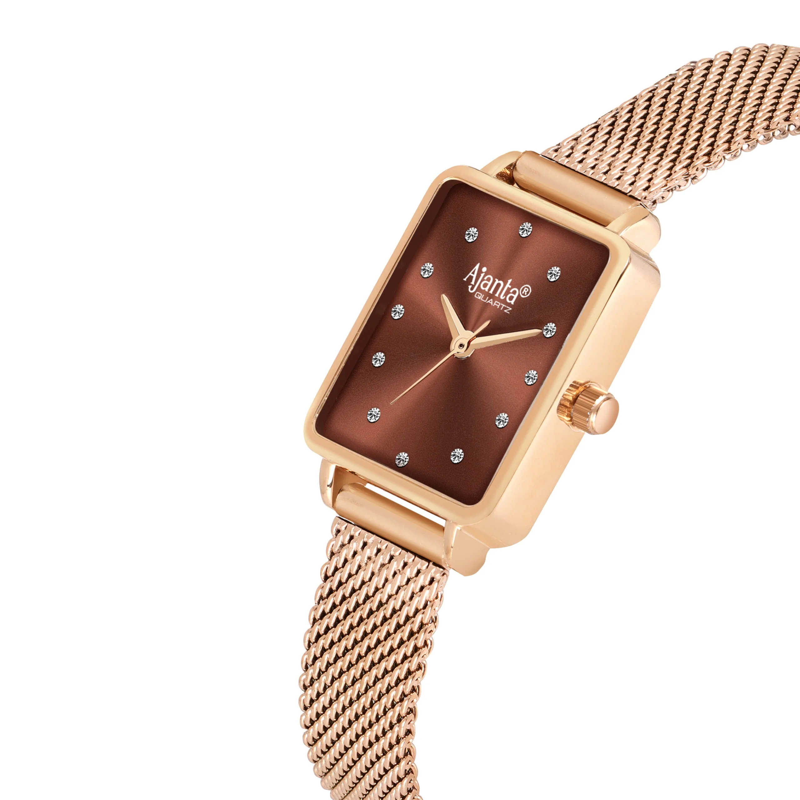 Chopard Brown Dial Rose Gold-Tone Mesh Bracelet - Image 5