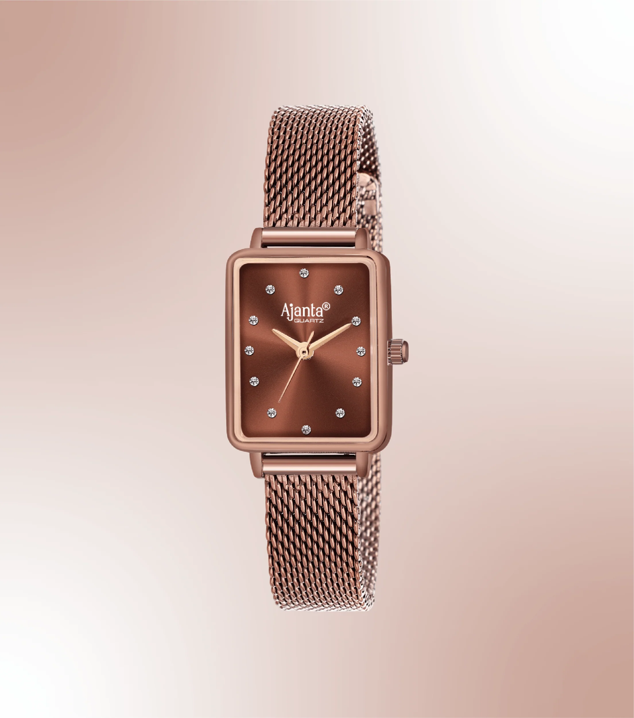 Chopard Brown Dial Brown & Rose Gold-Tone Mesh Bracelet - Image 3
