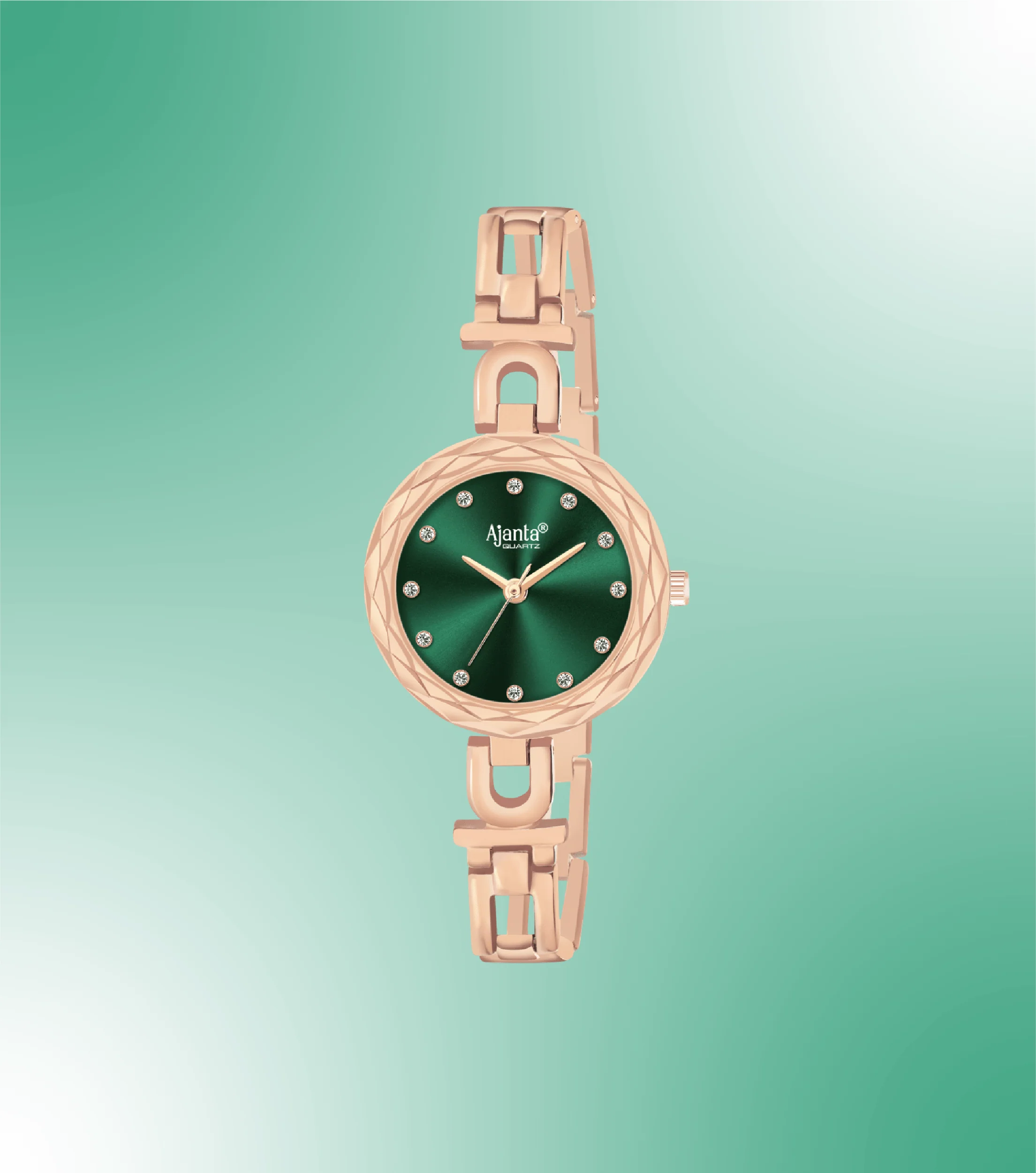 Eloria Green Dial Rose Gold-Tone Bracelet - Image 3
