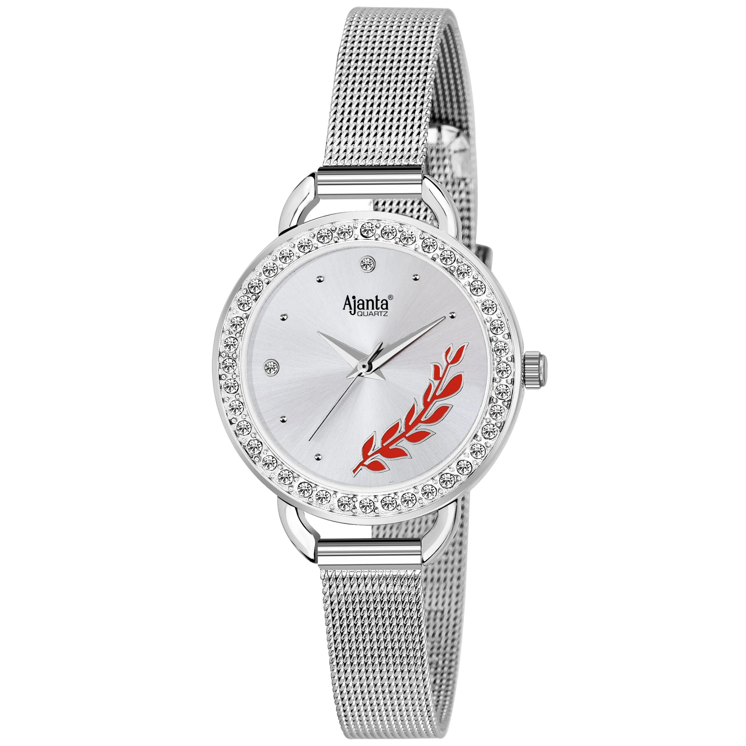 Diavella Silver Dial Silver-Tone Mesh Bracelet - Image 3