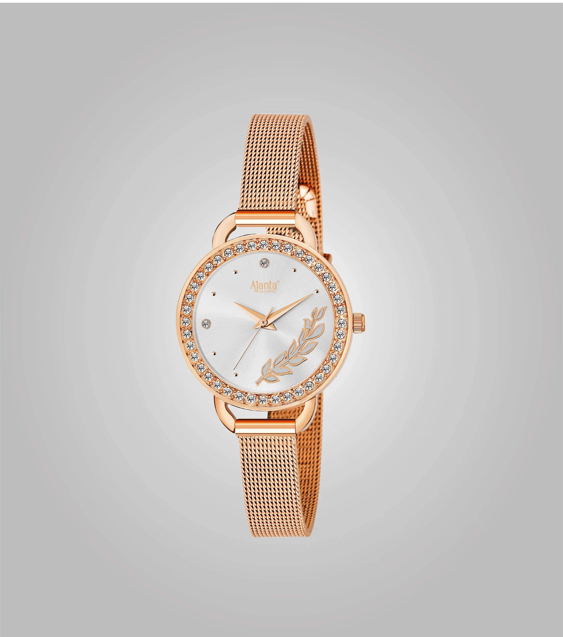 Diavella Silver Dial Rose Gold-Tone Mesh Bracelet - Image 3