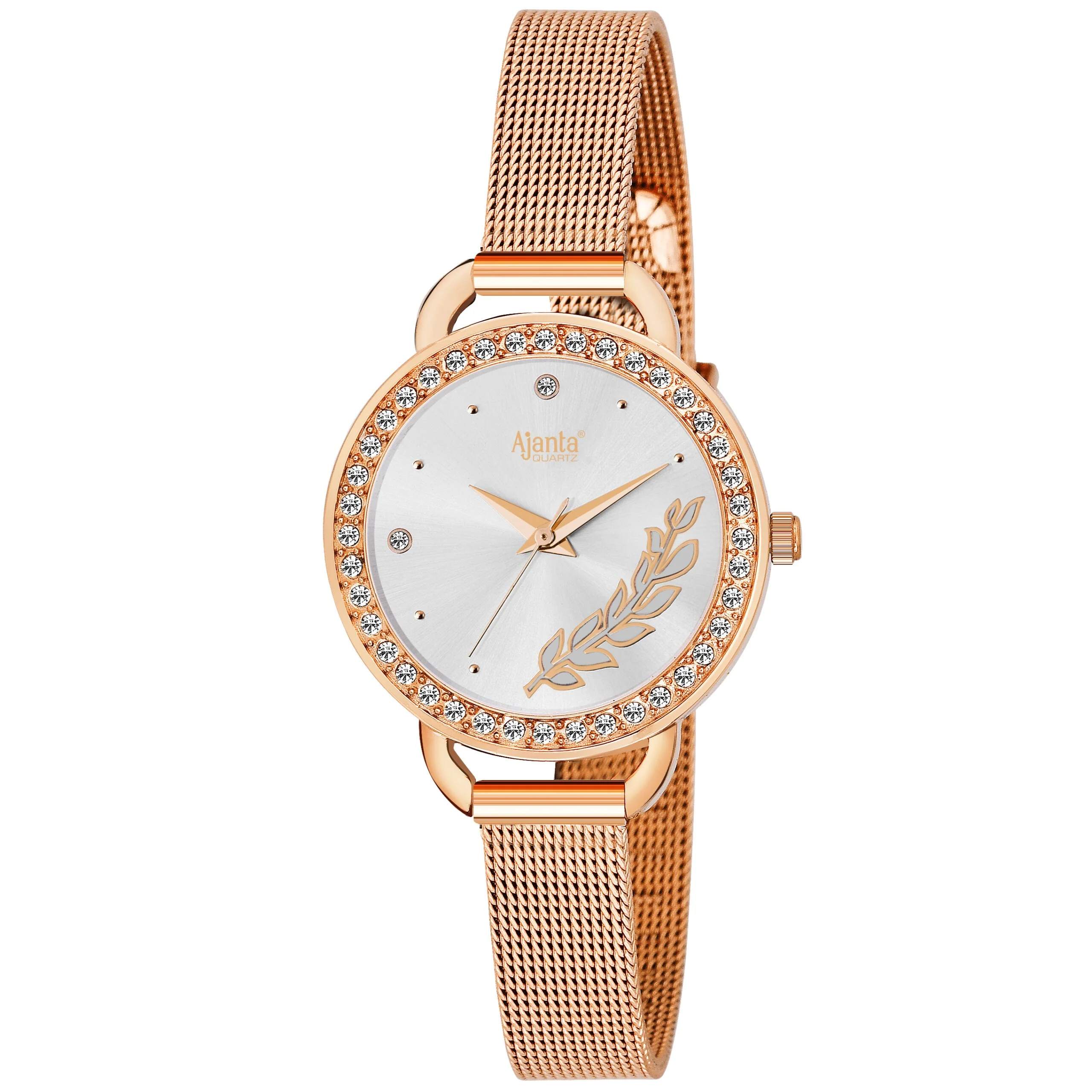 Diavella Silver Dial Rose Gold-Tone Mesh Bracelet - Image 6