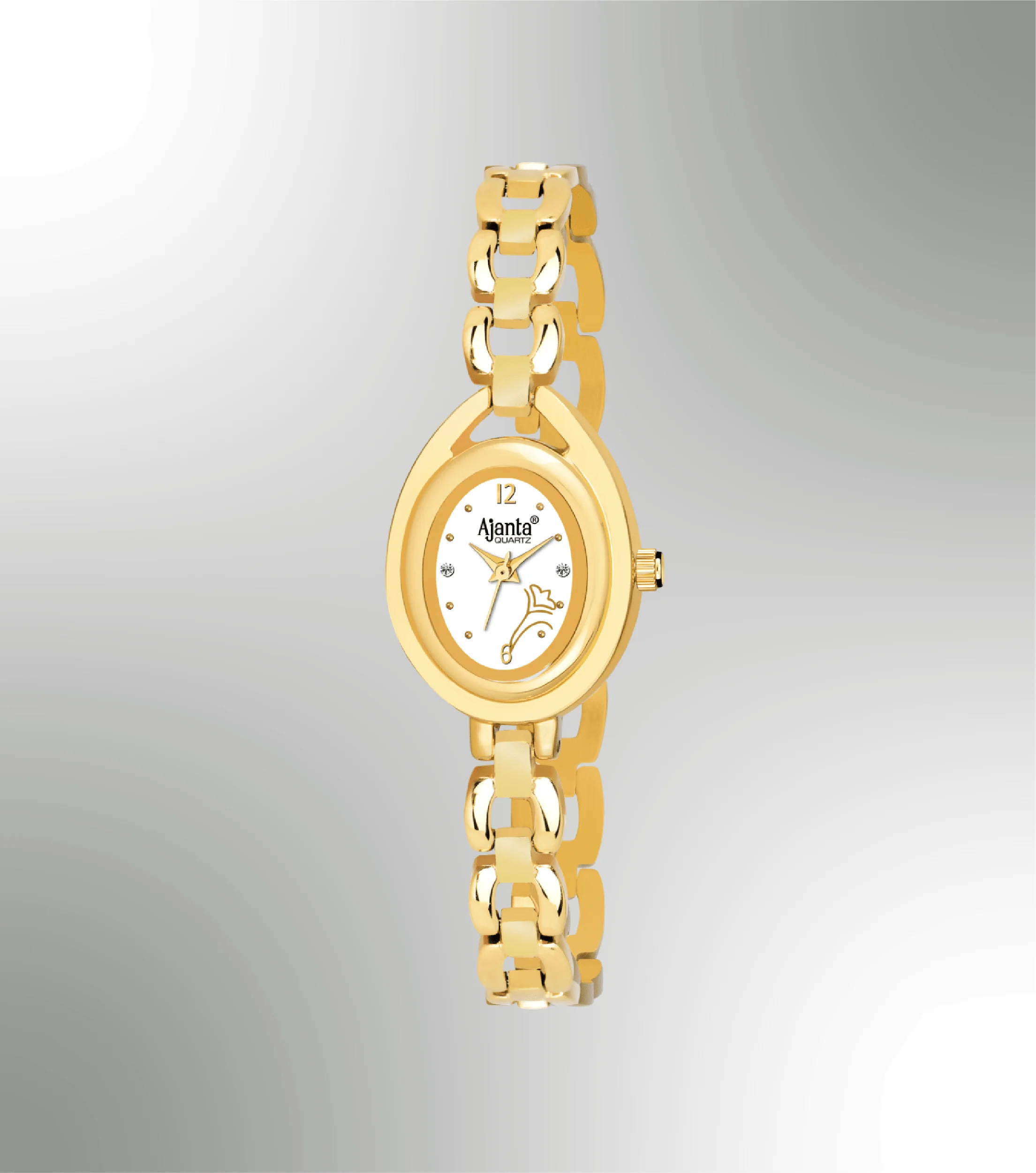 Vellora White Dial Gold-Tone Bracelet