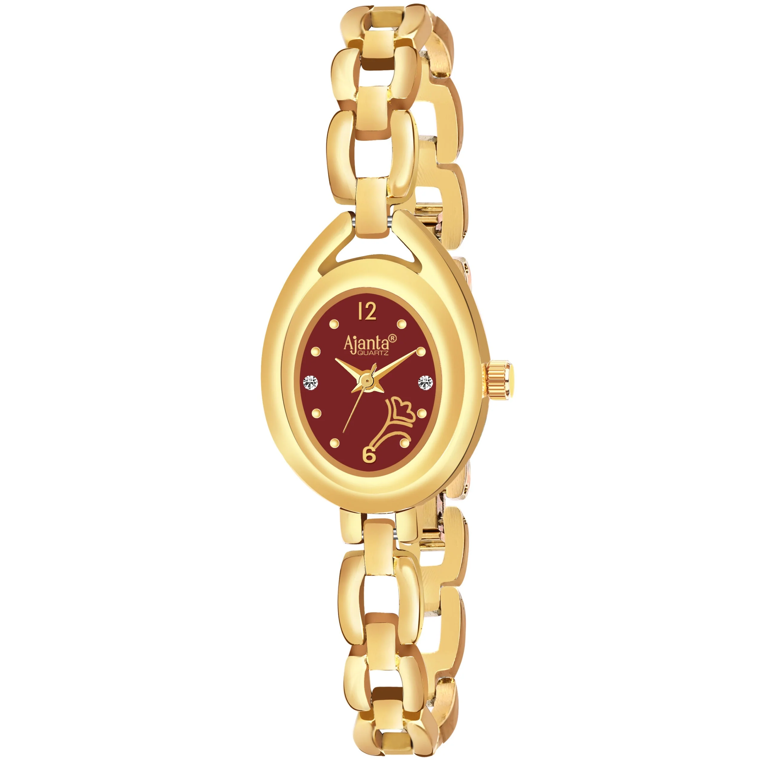 Vellora Maroon Dial Gold-Tone Bracelet - Image 3