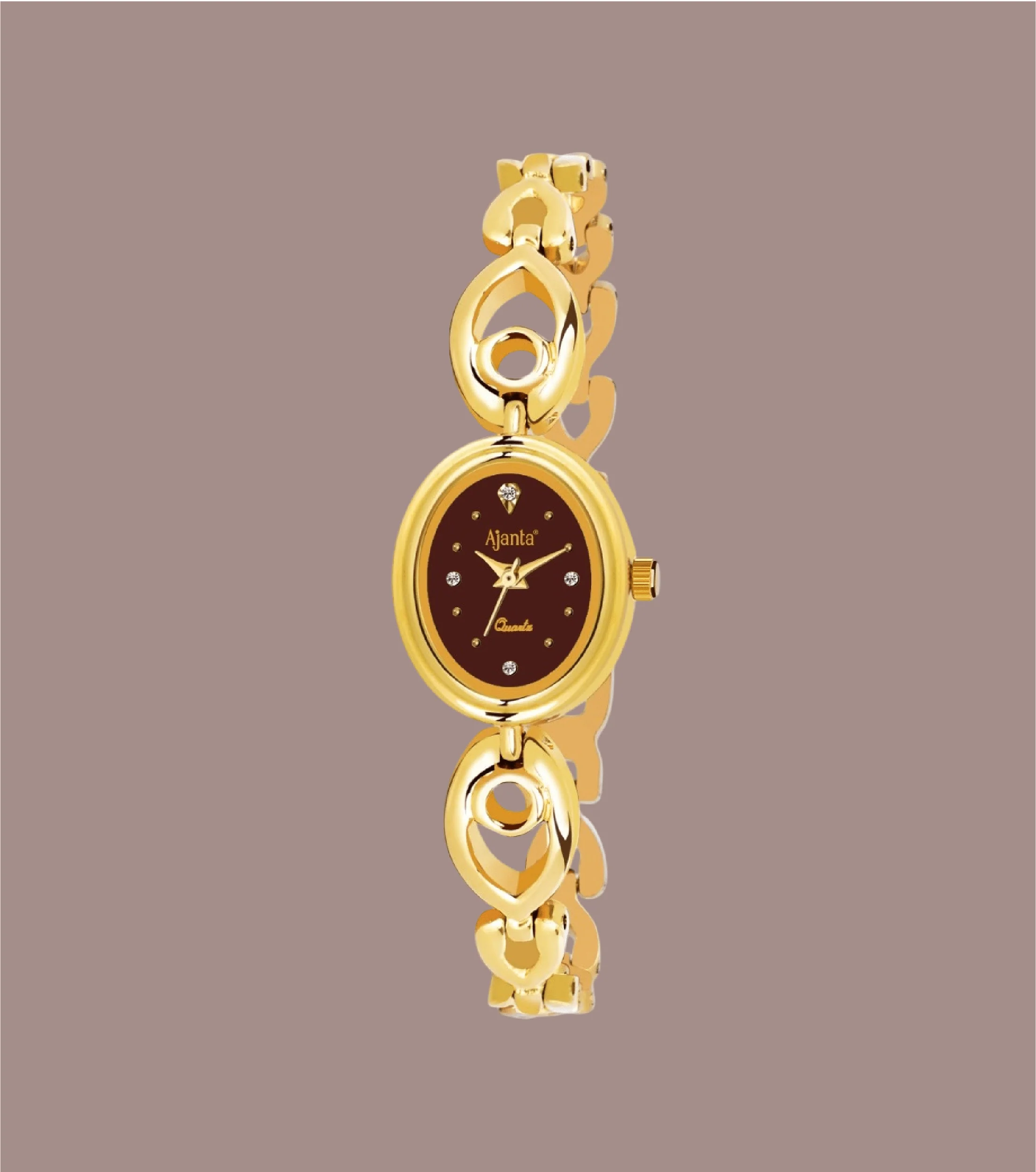 Oralia Maroon Dial Gold-Tone Bracelet - Image 2
