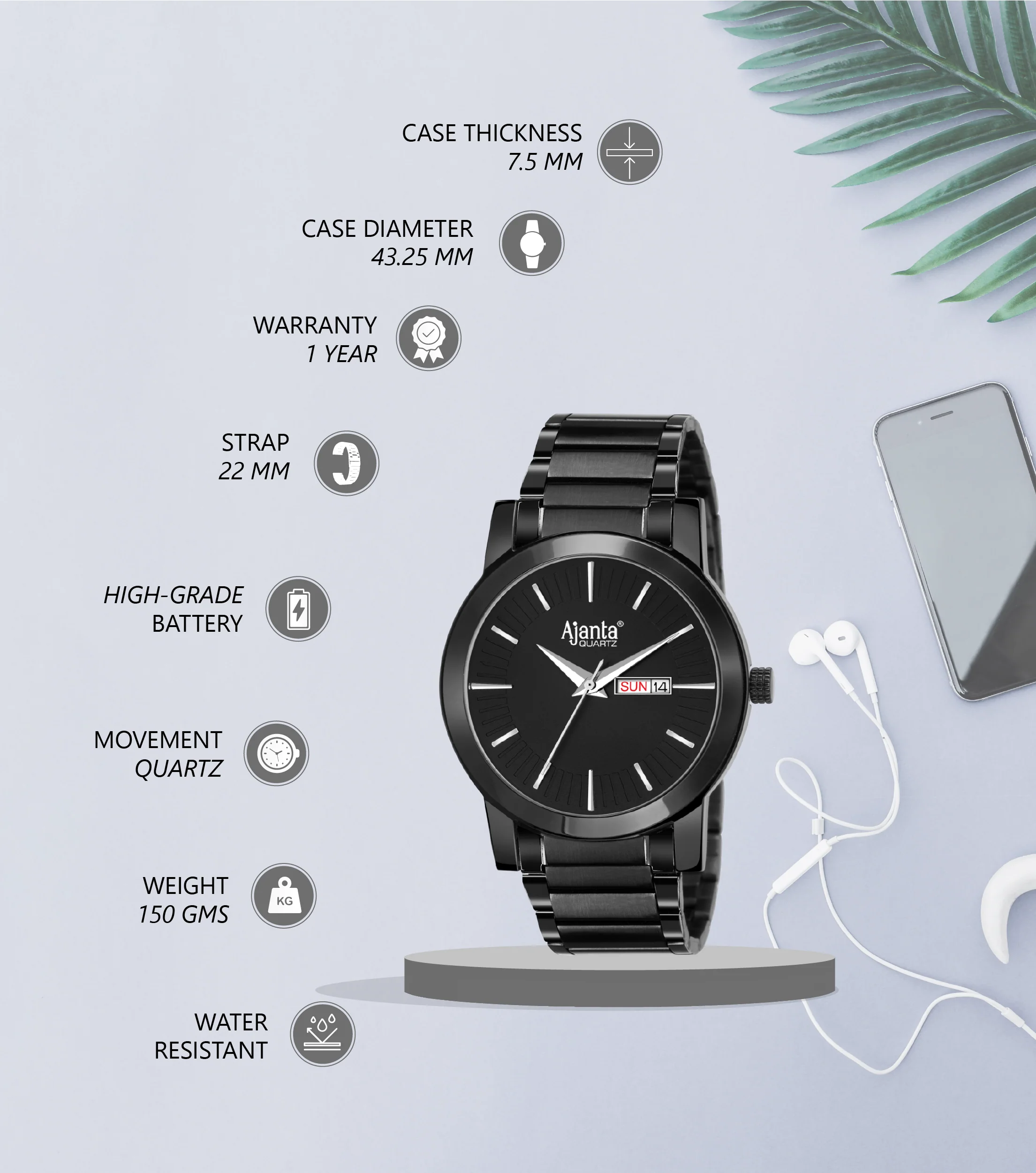 Zorren Black Dial Black-Tone - Image 4