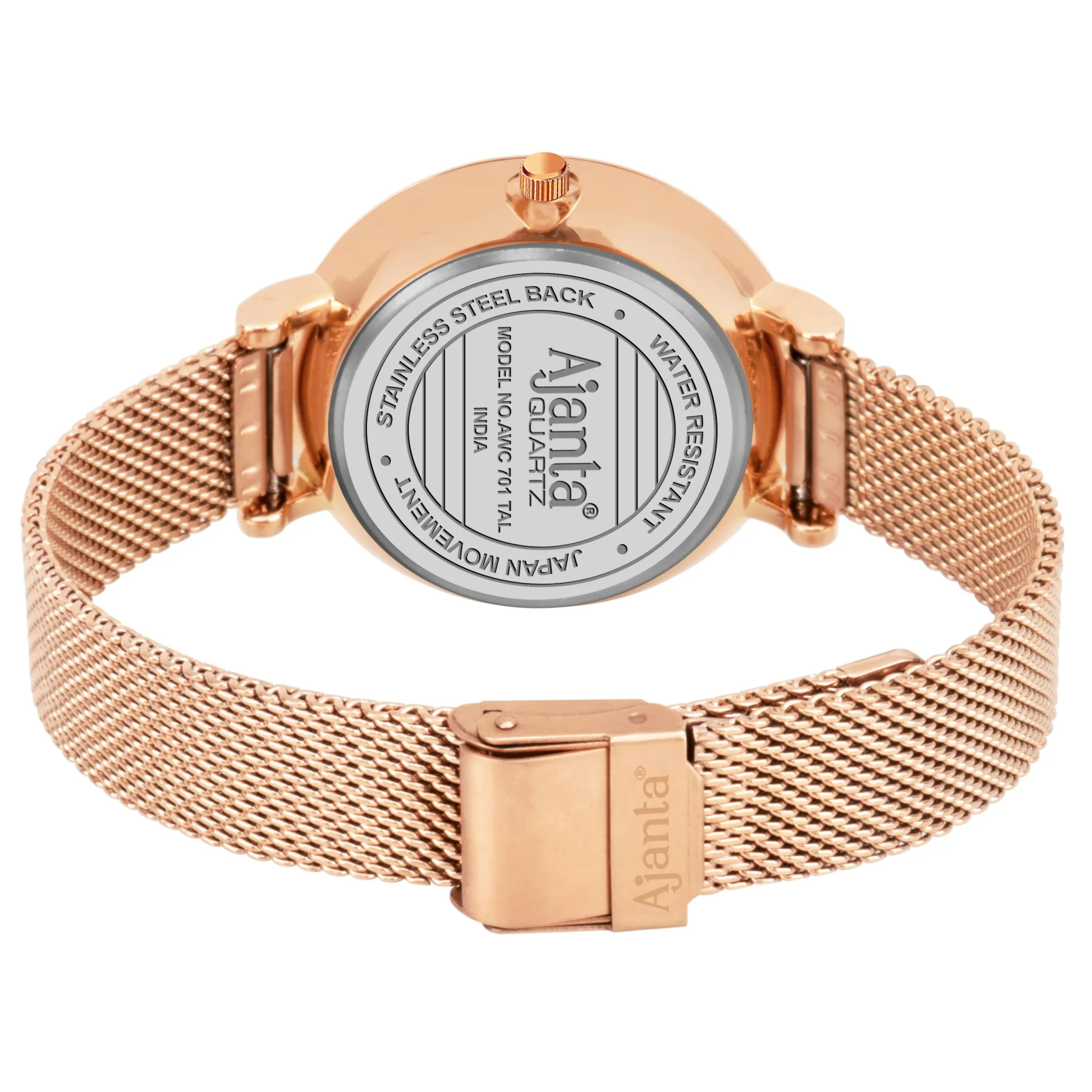 Calyse Black Dial Rose Gold-Tone Mesh Bracelet - Image 5