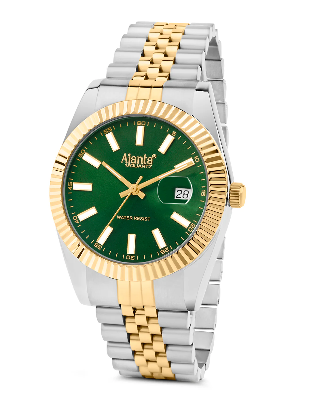 Monaco Two-Tone Green Dial Stainless Steel Day-Date Watch - Image 3