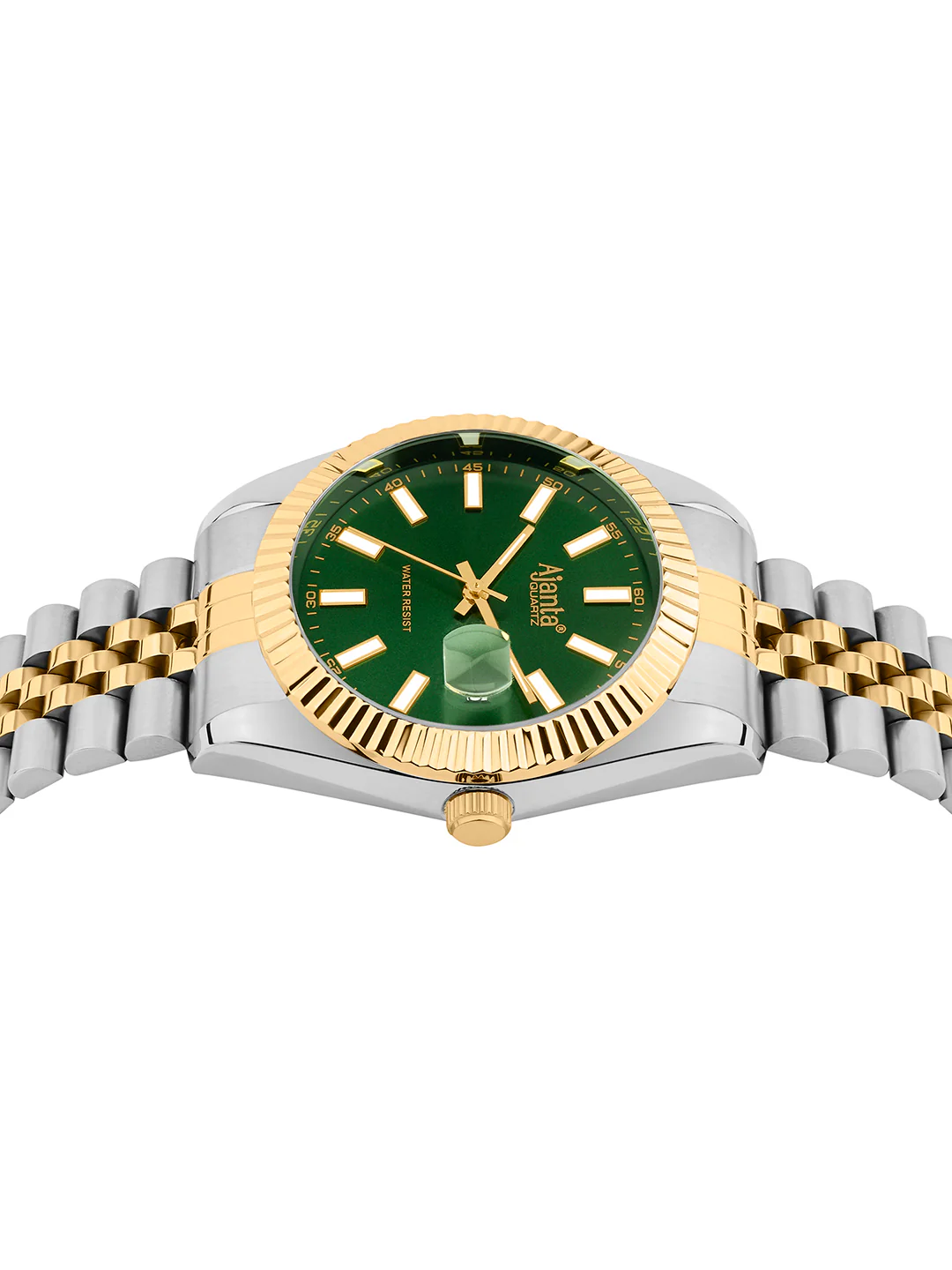 Monaco Two-Tone Green Dial Stainless Steel Day-Date Watch - Image 4