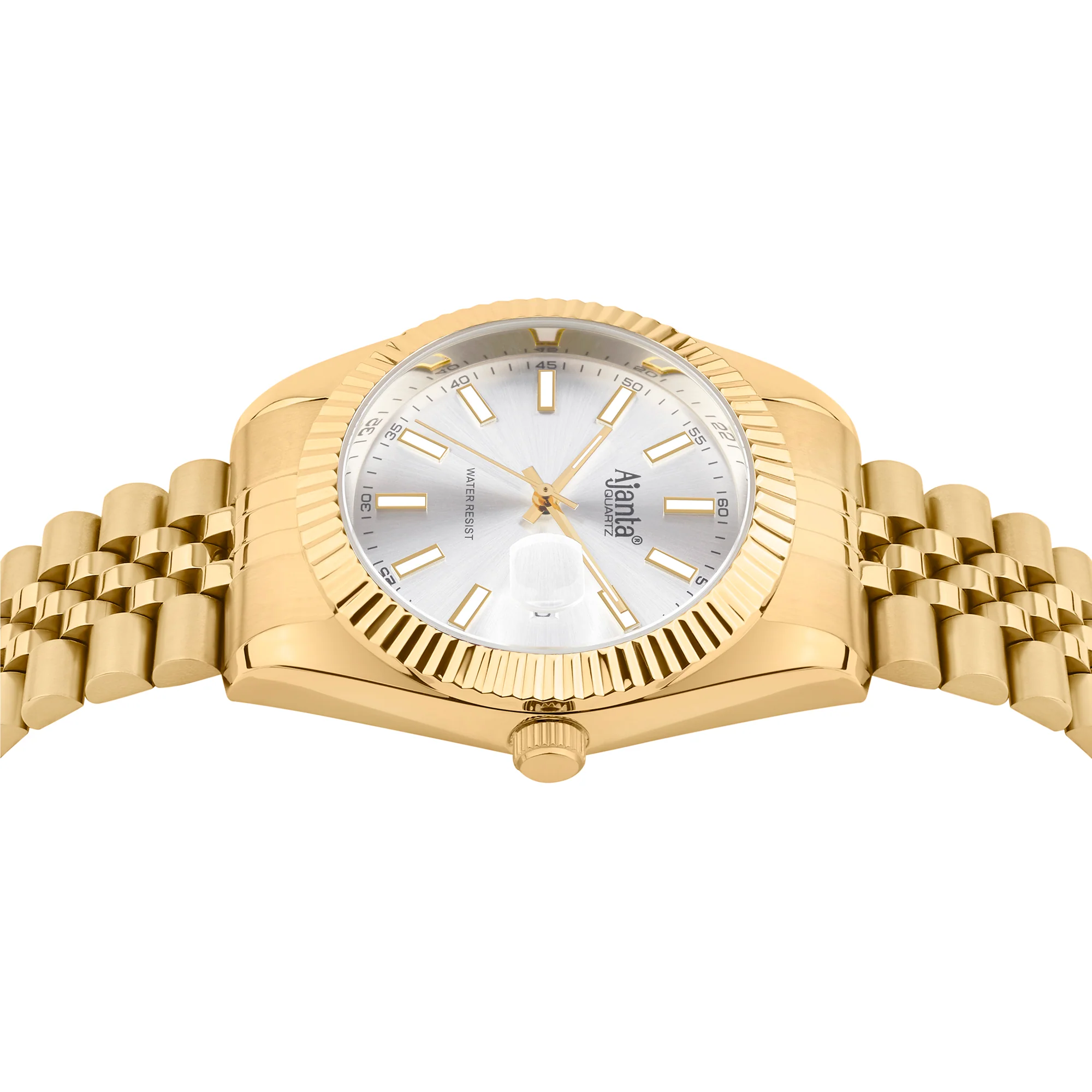 Monaco Gold Tone Silver Dial Stainless Steel Day-Date  Watch - Image 4