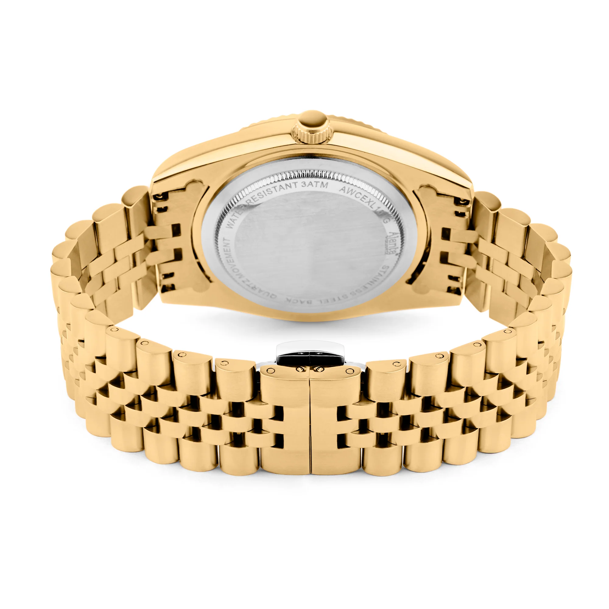 Monaco Gold Tone Silver Dial Stainless Steel Day-Date  Watch - Image 5