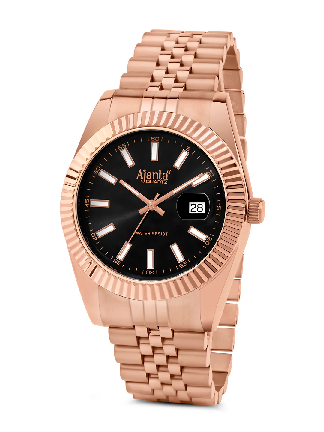 Monaco Rose Gold Black DIal Stainless Steel Day-Date Watch - Image 3