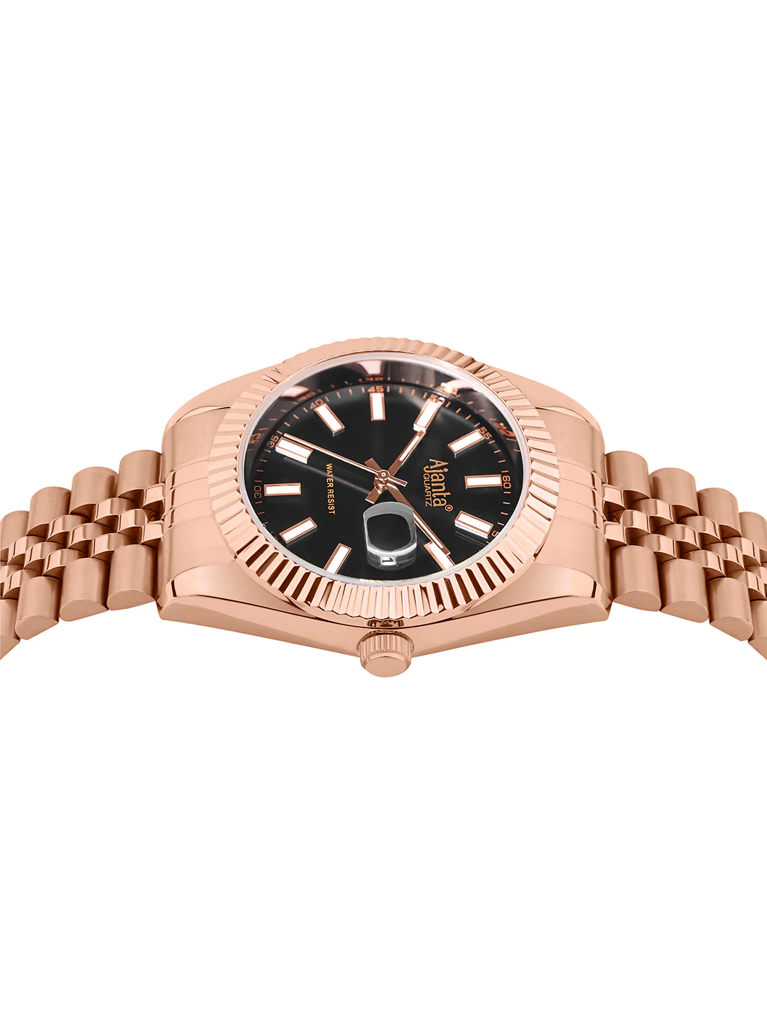 Monaco Rose Gold Black DIal Stainless Steel Day-Date Watch - Image 4