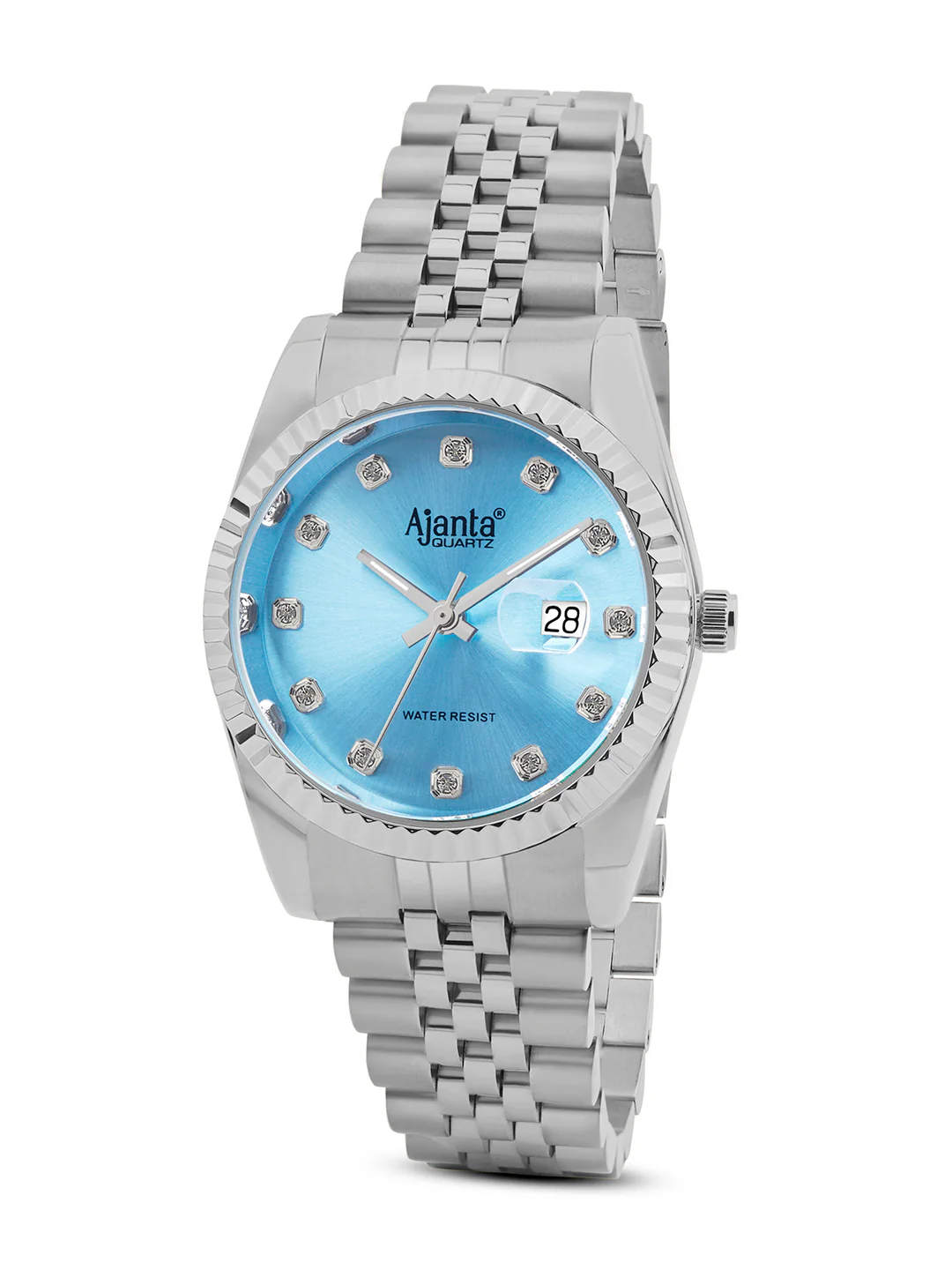 Avenza Sky Blue Dial Stainless Steel Day-Date Watch - Image 4