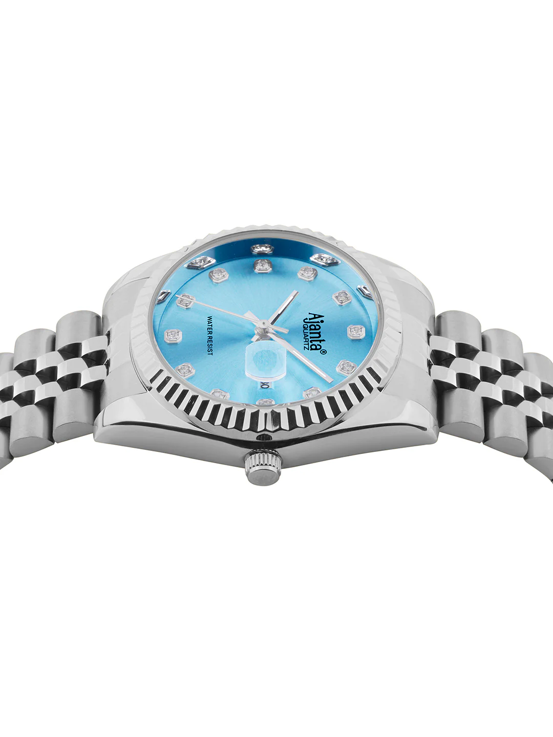 Avenza Sky Blue Dial Stainless Steel Day-Date Watch - Image 5