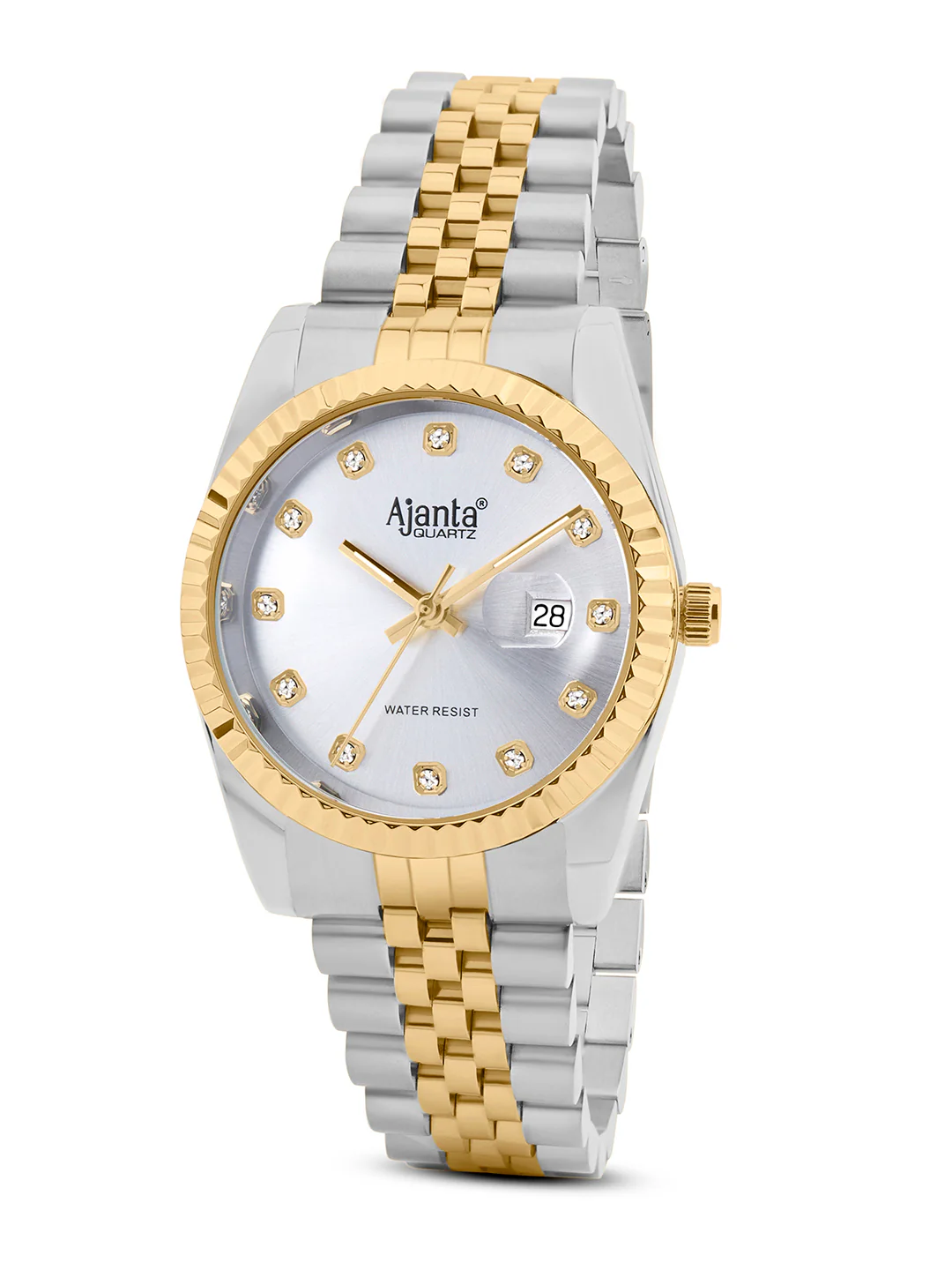 Avenza Two- Tone Silver Dial Stainless Steel Day-Date Watch - Image 4