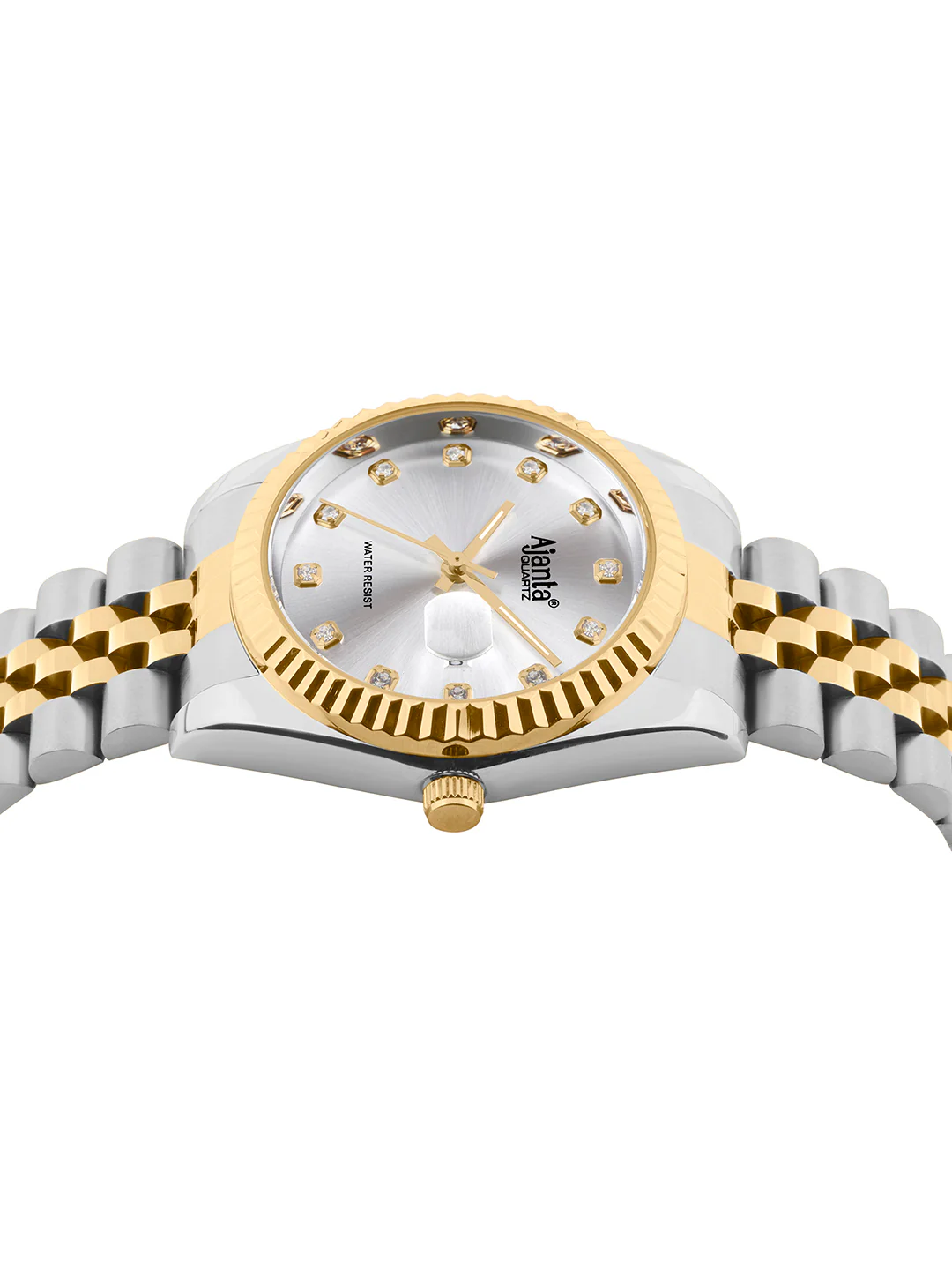 Avenza Two- Tone Silver Dial Stainless Steel Day-Date Watch - Image 5