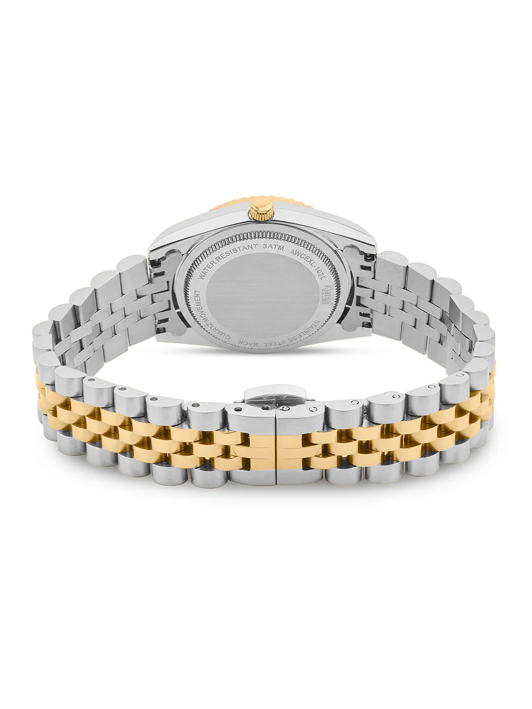 Avenza Two- Tone Silver Dial Stainless Steel Day-Date Watch - Image 6